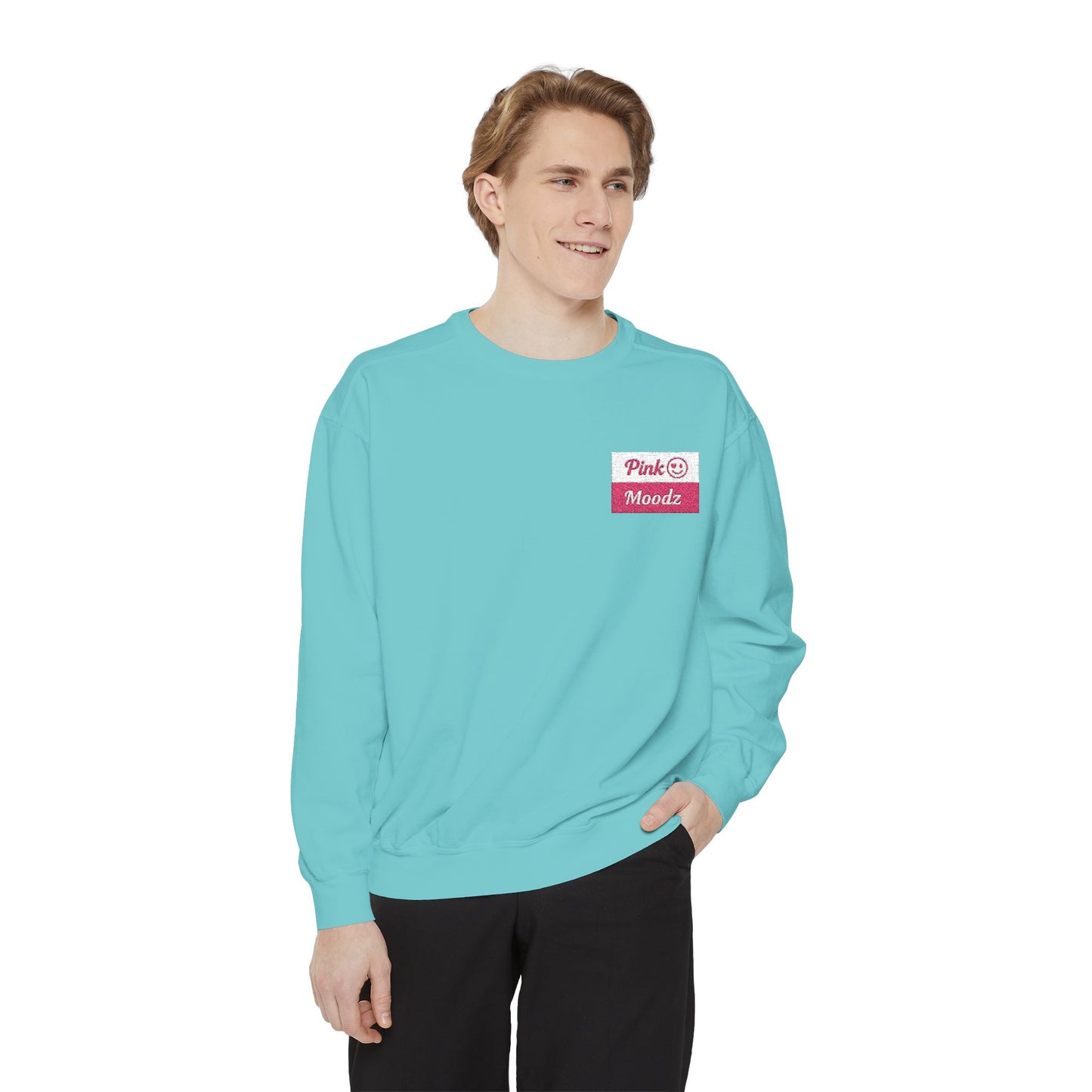 Pink Minimalist Garment-Dyed Unisex Sweatshirt