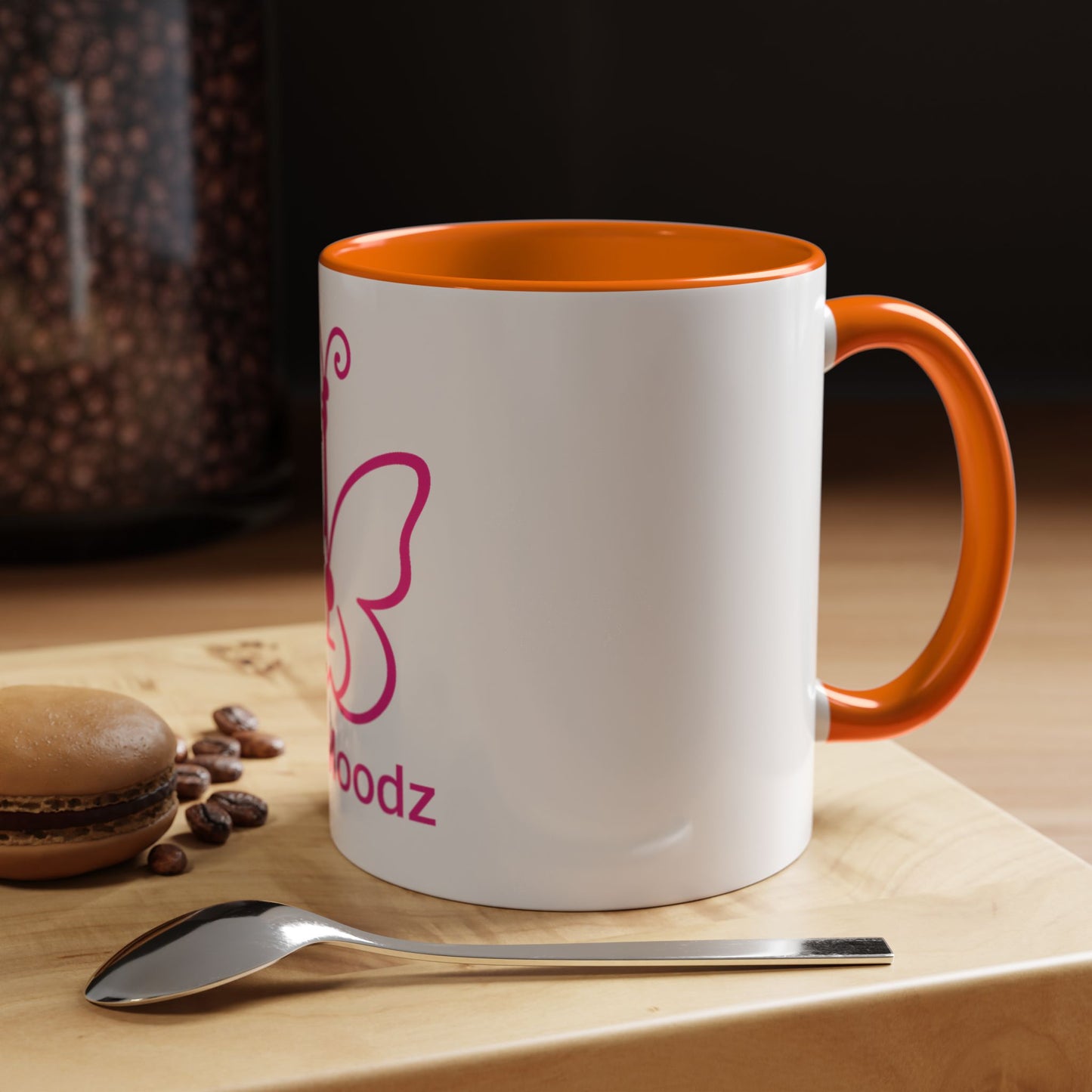 Pink Butterfly Accent Coffee Mug - 11oz & 15oz - Perfect Gift for Music Lovers