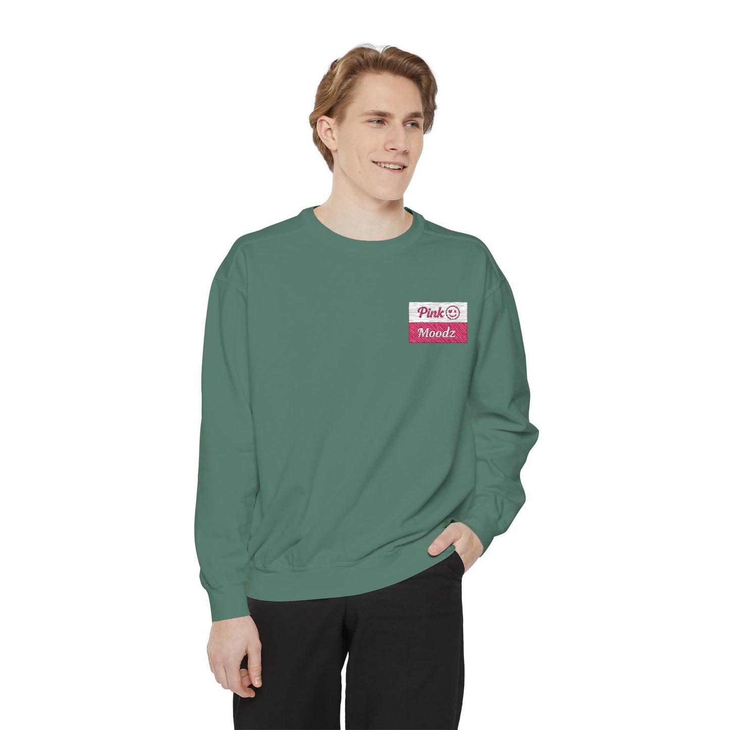 Pink Minimalist Garment-Dyed Unisex Sweatshirt