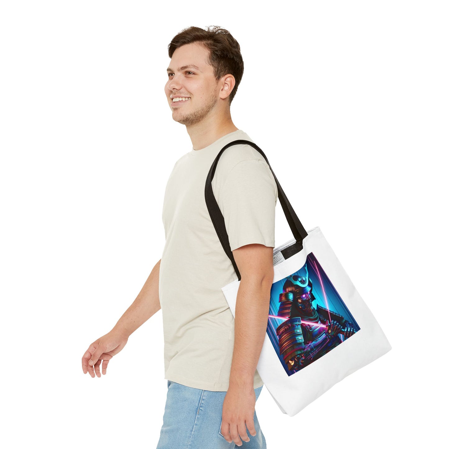 Neon Samurai Tote Bag - Stylish & Functional Carry-All for Gamers