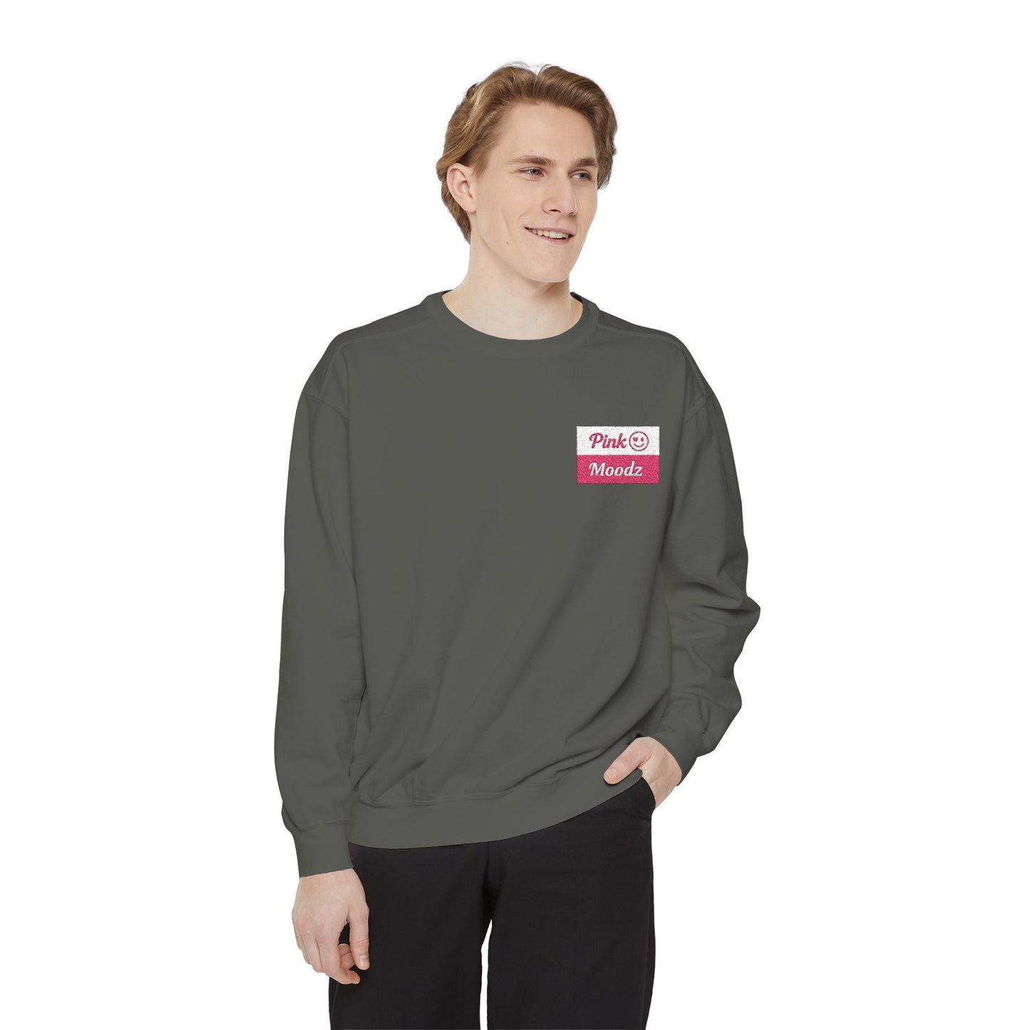 Pink Minimalist Garment-Dyed Unisex Sweatshirt
