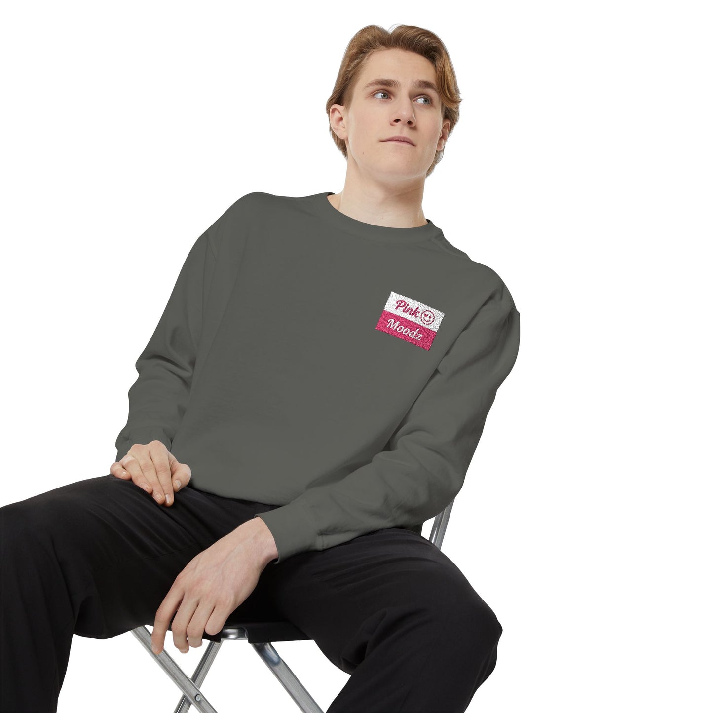 Pink Minimalist Garment-Dyed Unisex Sweatshirt