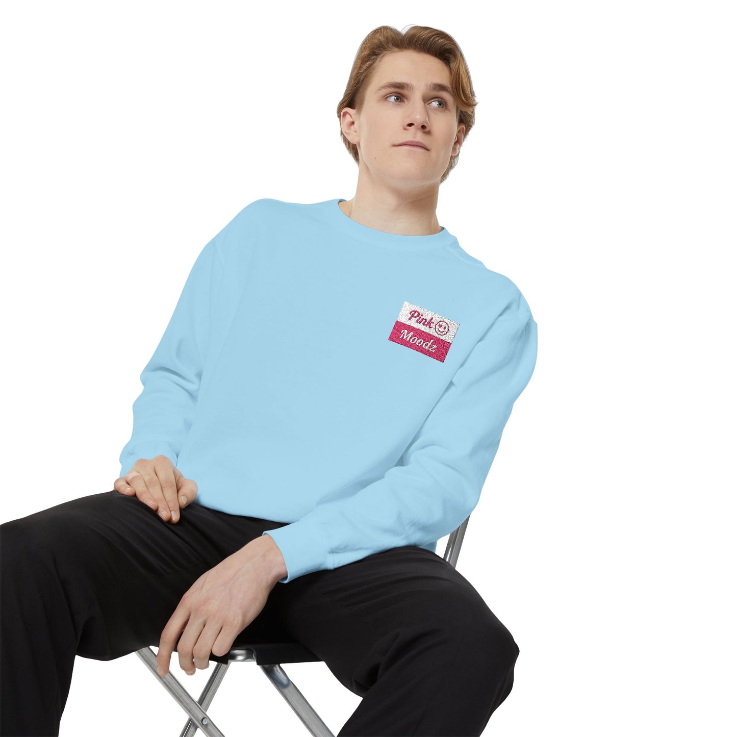 Pink Minimalist Garment-Dyed Unisex Sweatshirt