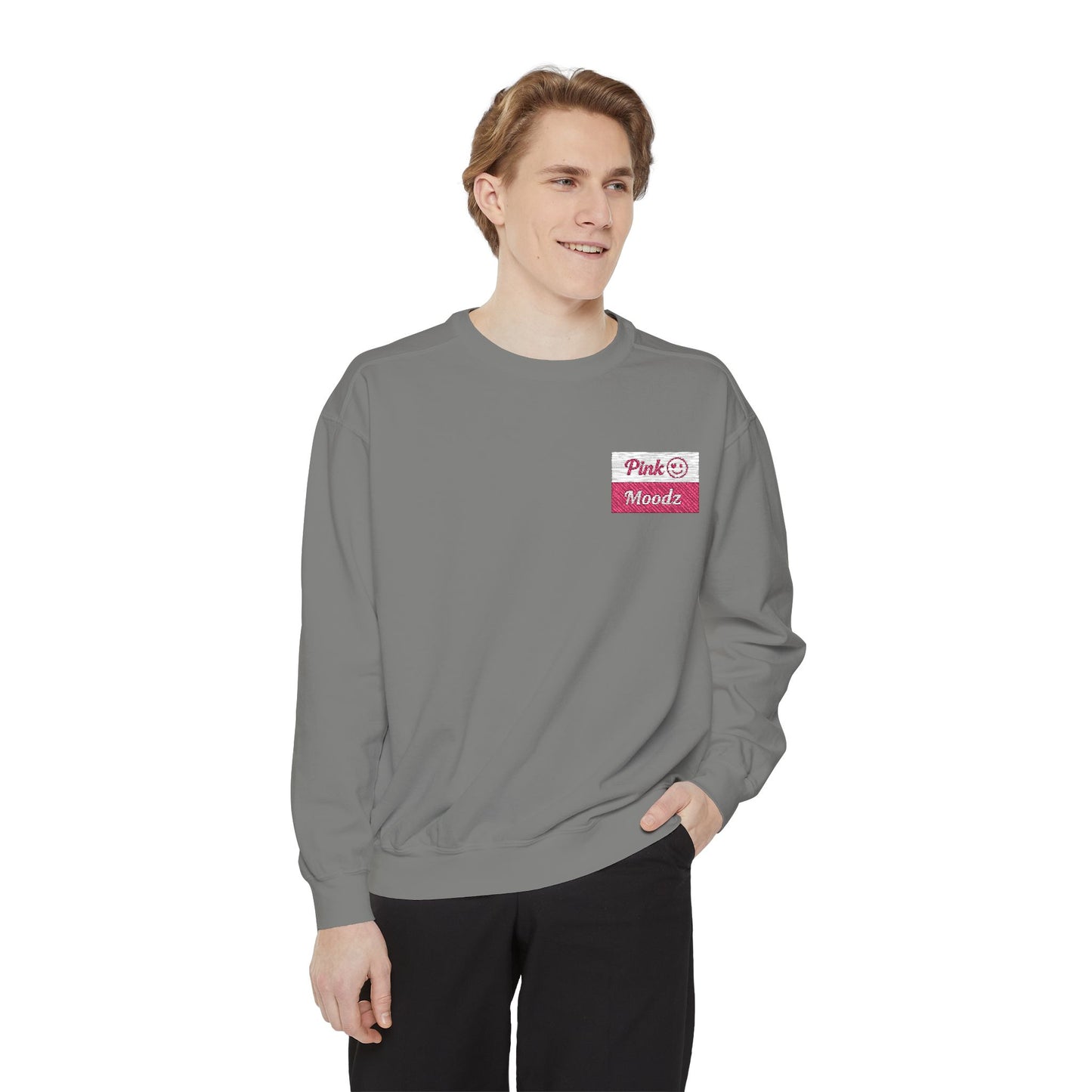 Pink Minimalist Garment-Dyed Unisex Sweatshirt