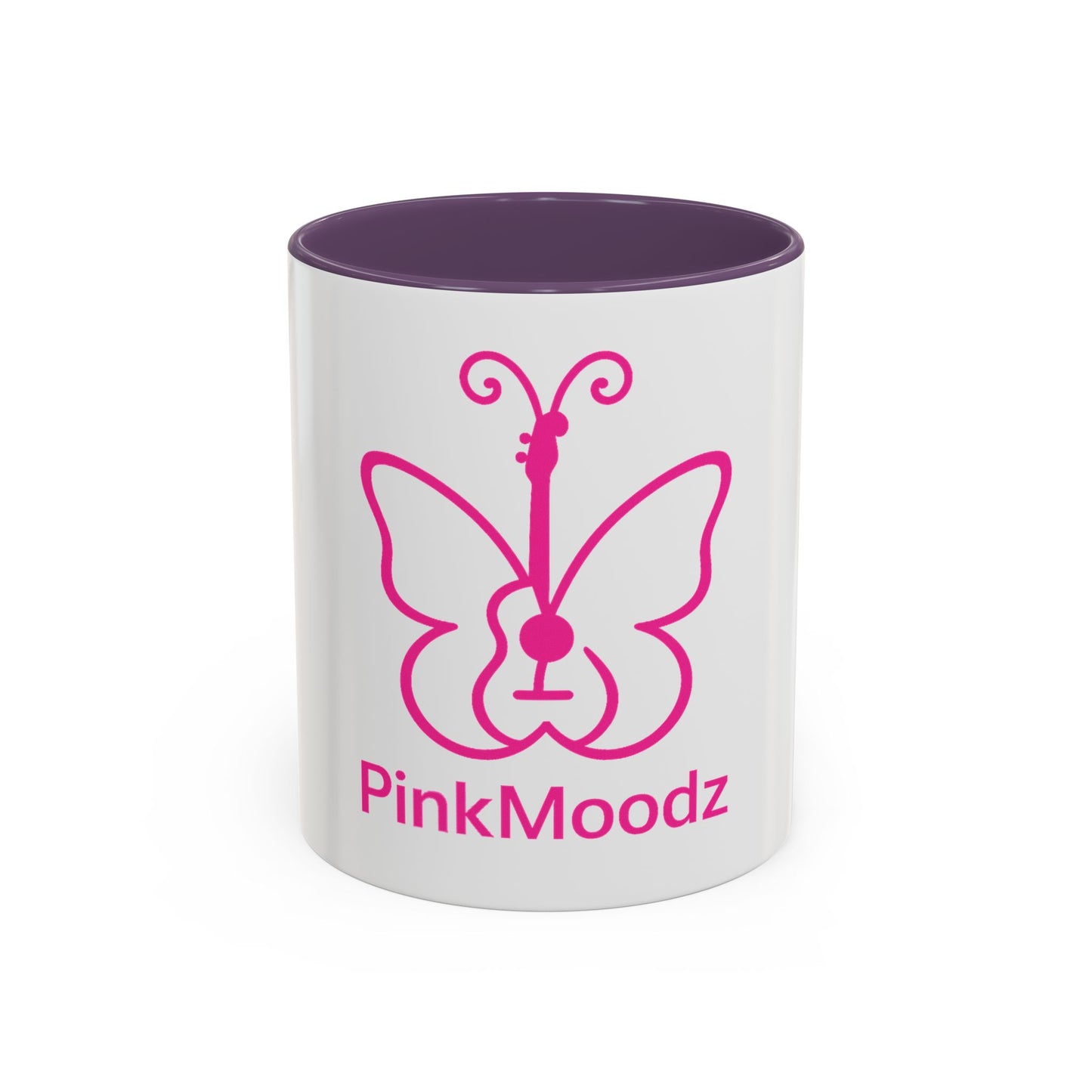 Pink Butterfly Accent Coffee Mug - 11oz & 15oz - Perfect Gift for Music Lovers