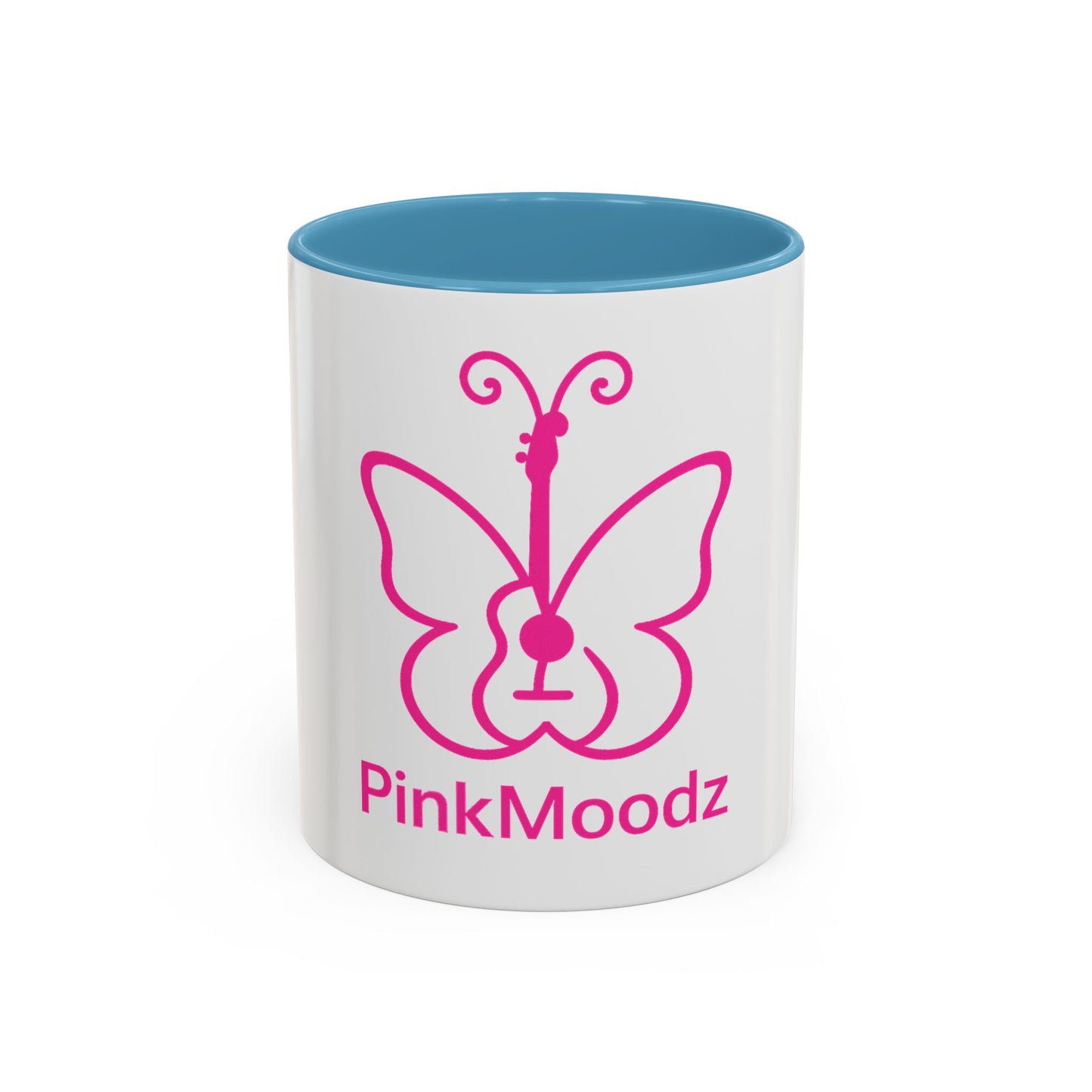 Pink Butterfly Accent Coffee Mug - 11oz & 15oz - Perfect Gift for Music Lovers