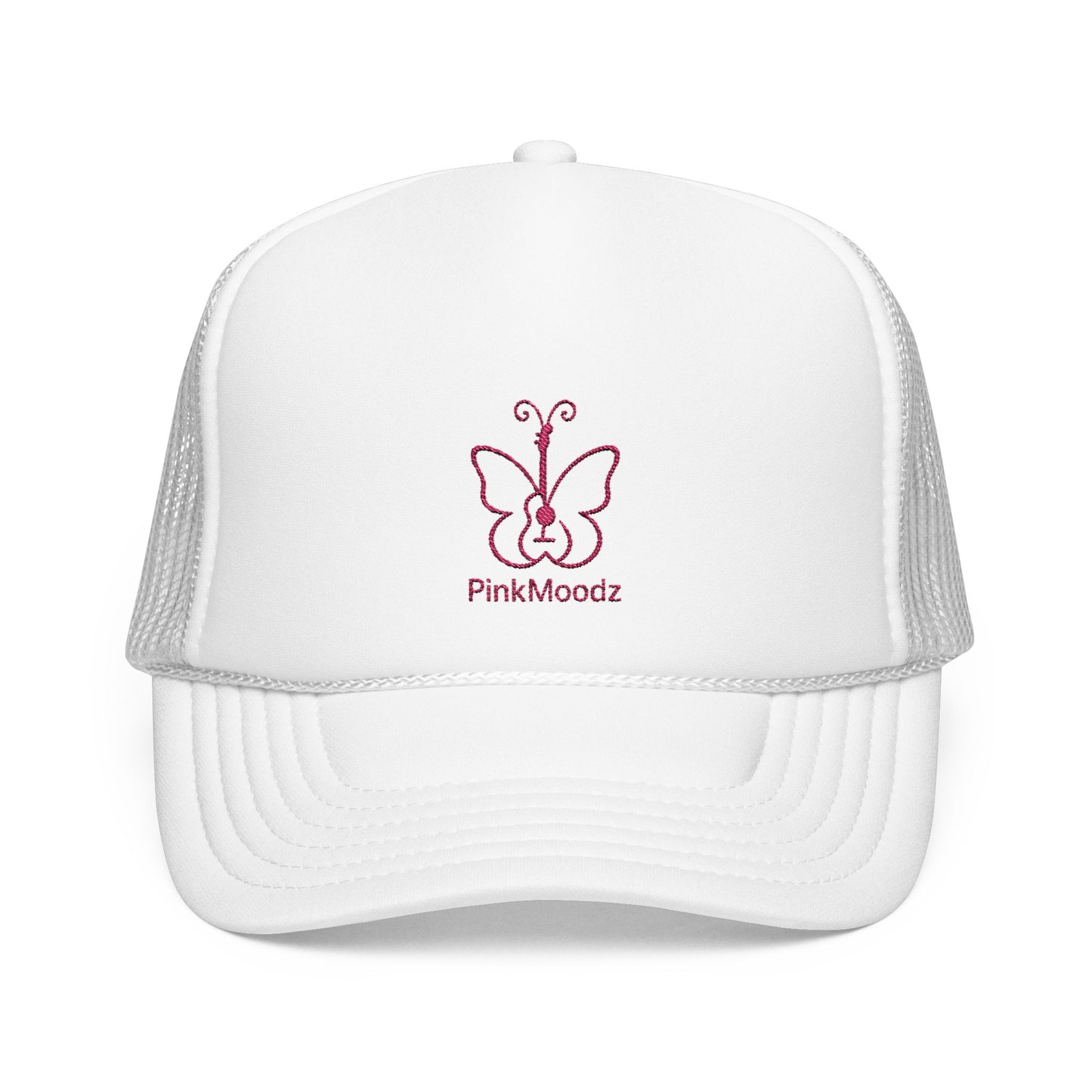 PinkMoodz Embroidered Butterfly Foam Trucker Hat - Stylish & Fun Accessory for Everyday and Outdoor Wear