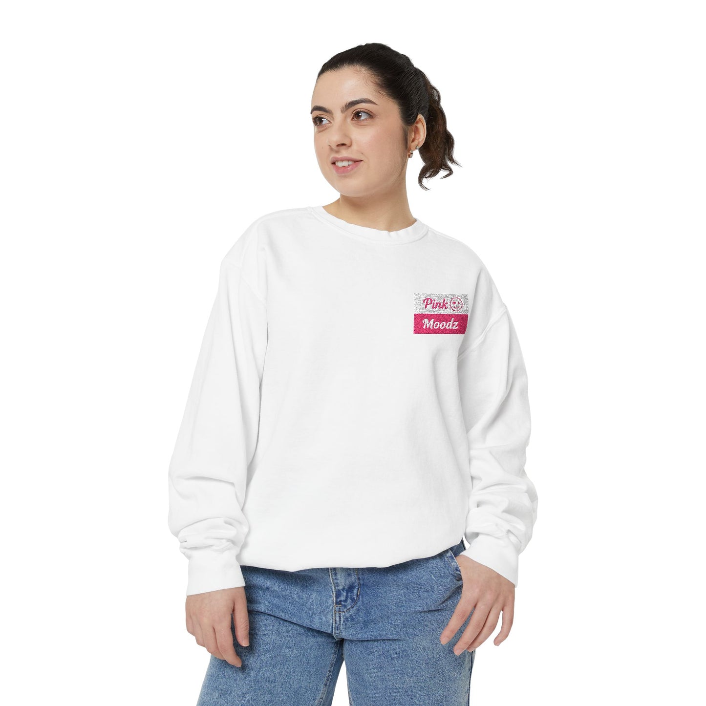 Pink Minimalist Garment-Dyed Unisex Sweatshirt