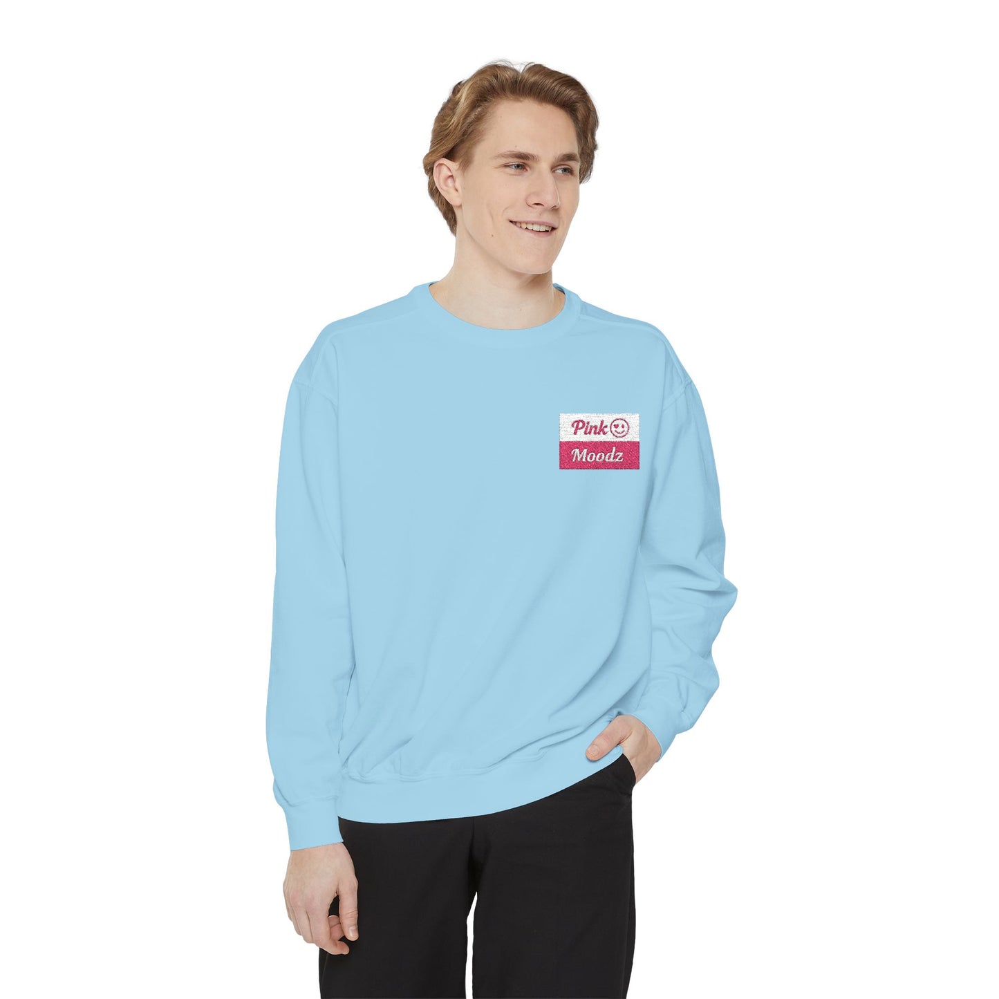 Pink Minimalist Garment-Dyed Unisex Sweatshirt
