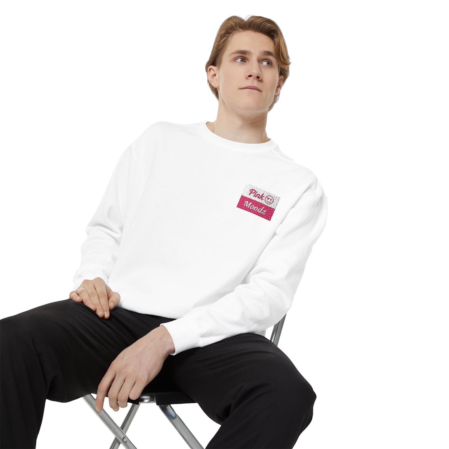 Pink Minimalist Garment-Dyed Unisex Sweatshirt