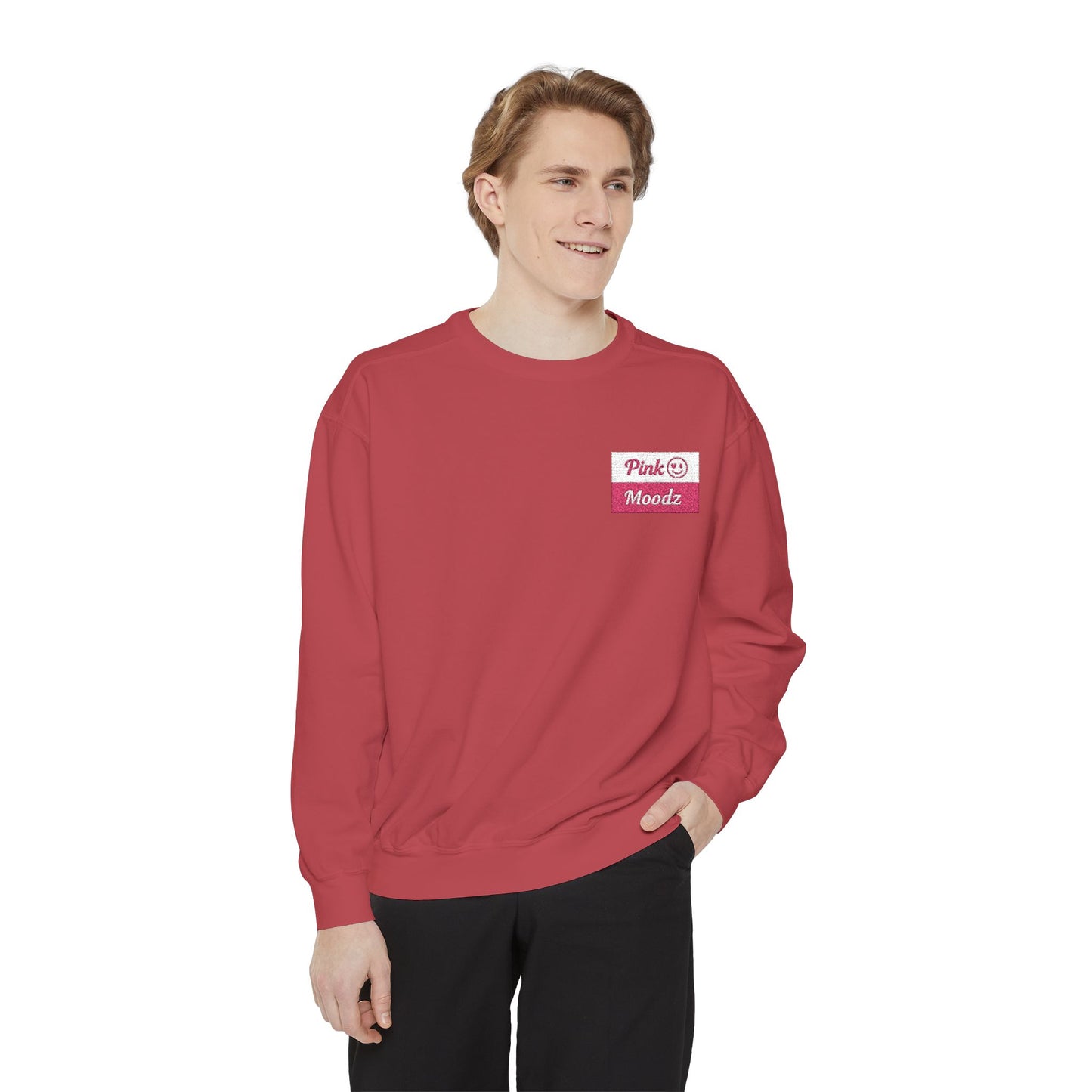 Pink Minimalist Garment-Dyed Unisex Sweatshirt