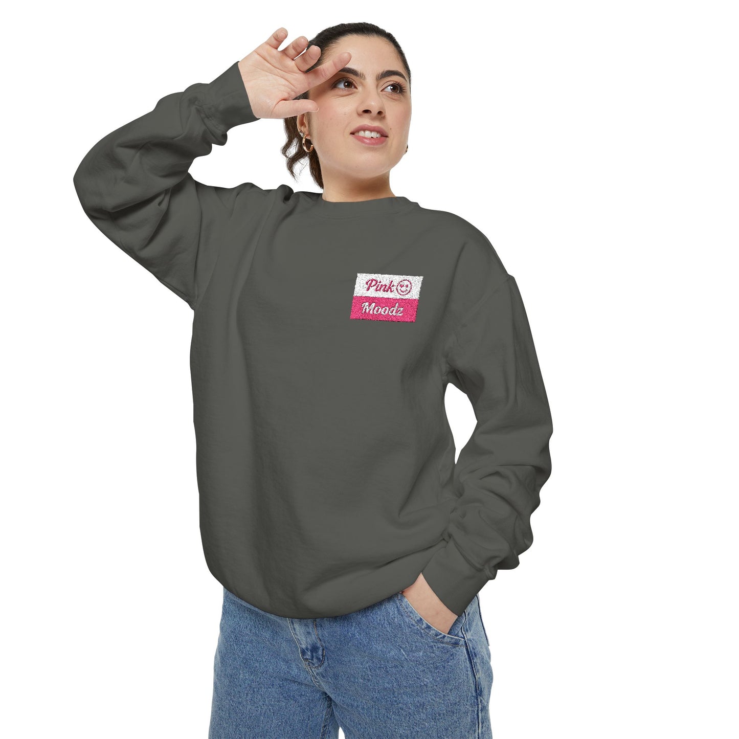 Pink Minimalist Garment-Dyed Unisex Sweatshirt