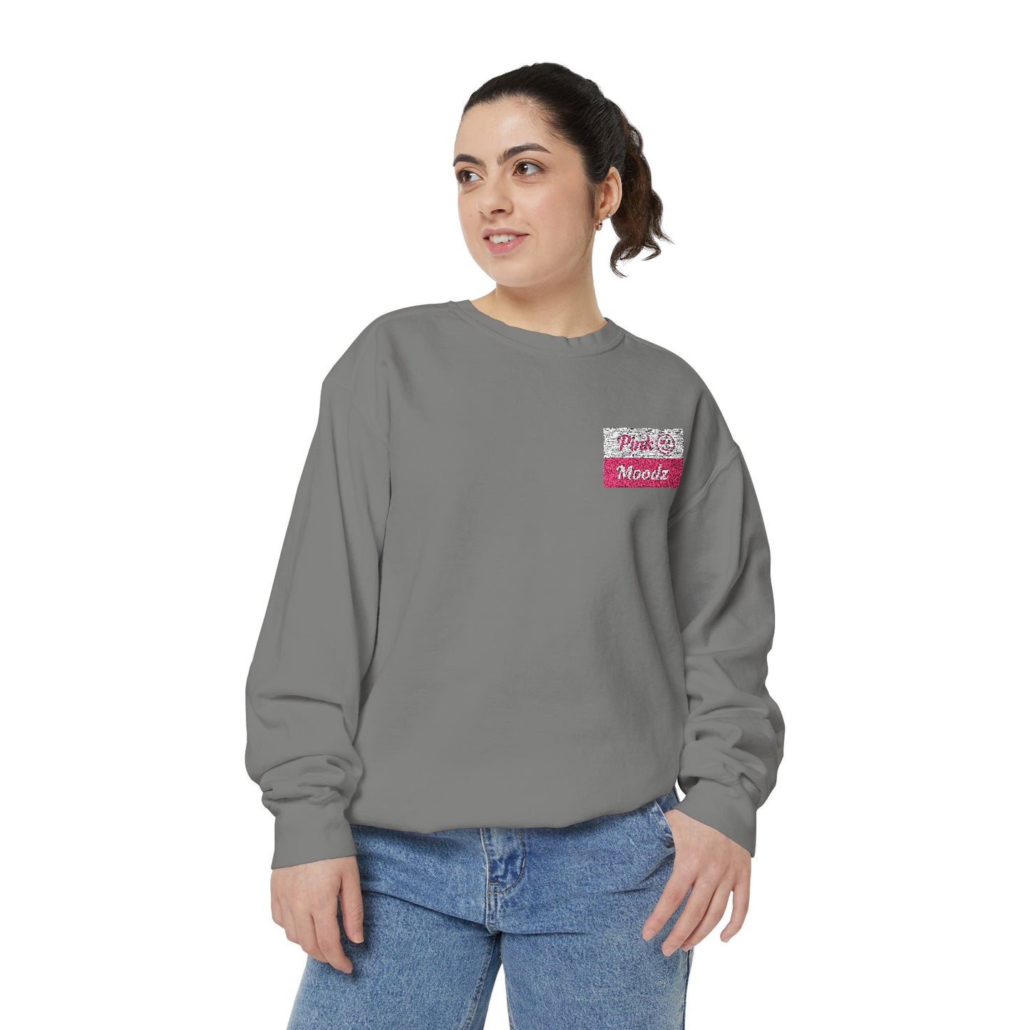 Pink Minimalist Garment-Dyed Unisex Sweatshirt