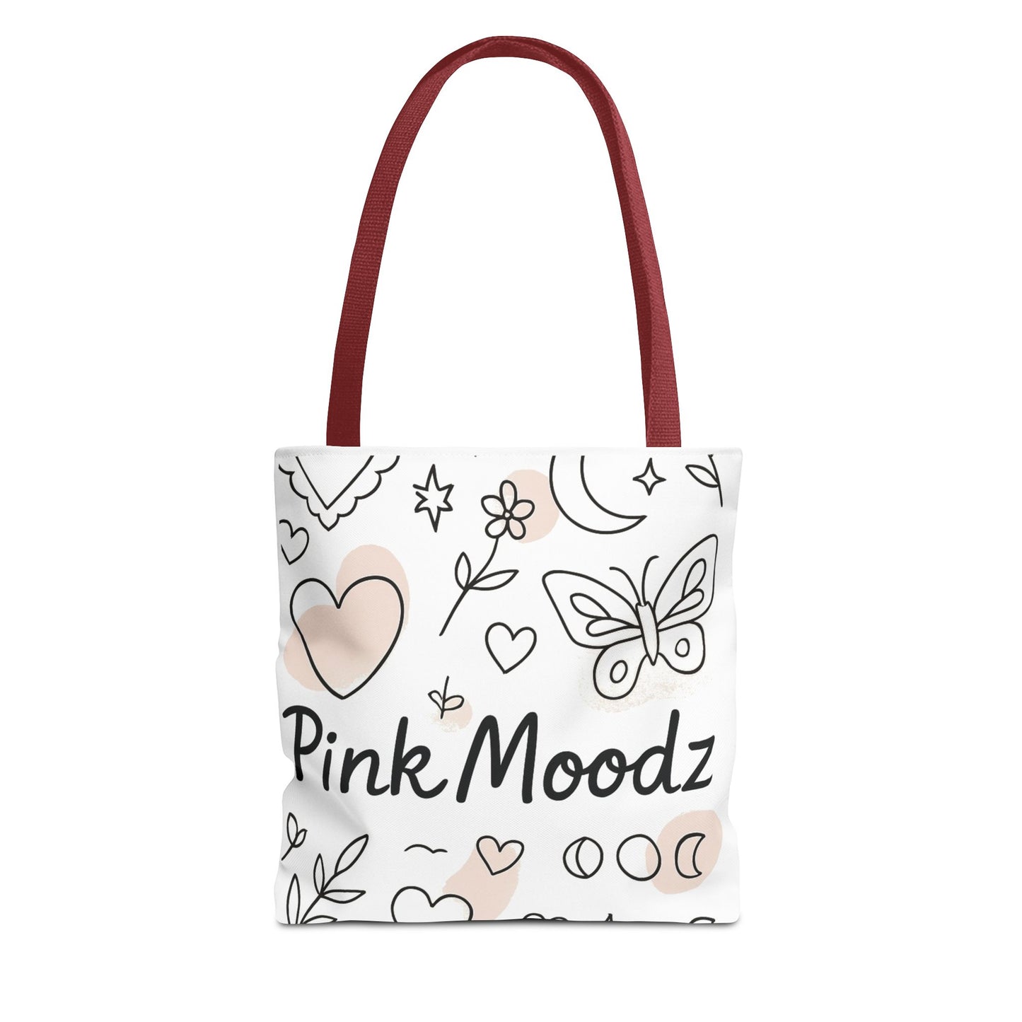 Whimsical Pink Moodz Tote Bag - Versatile Everyday Carryall for Artsy Souls