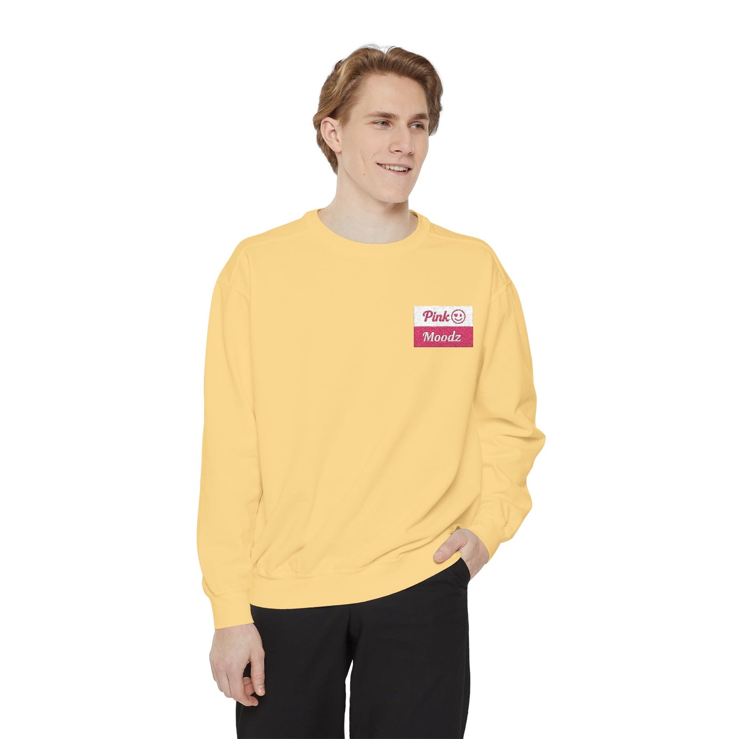 Pink Minimalist Garment-Dyed Unisex Sweatshirt