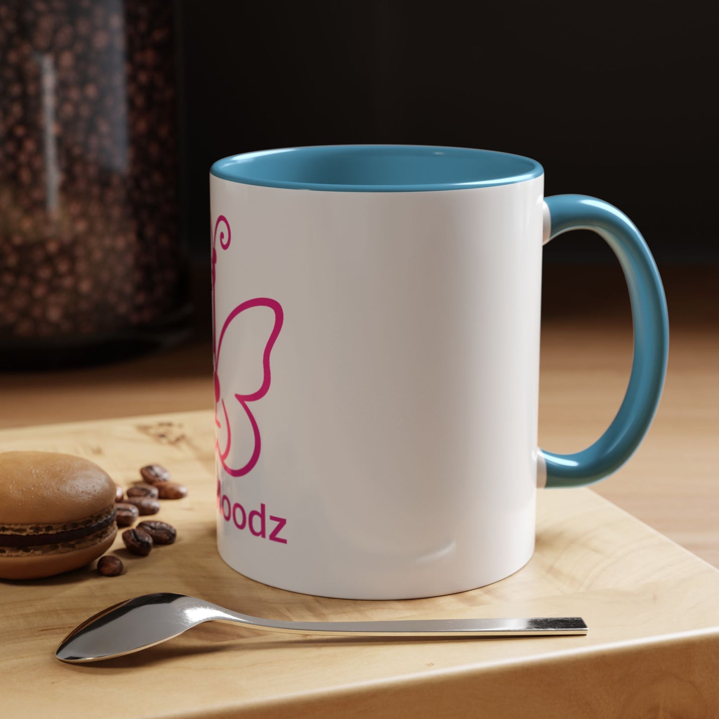 Pink Butterfly Accent Coffee Mug - 11oz & 15oz - Perfect Gift for Music Lovers