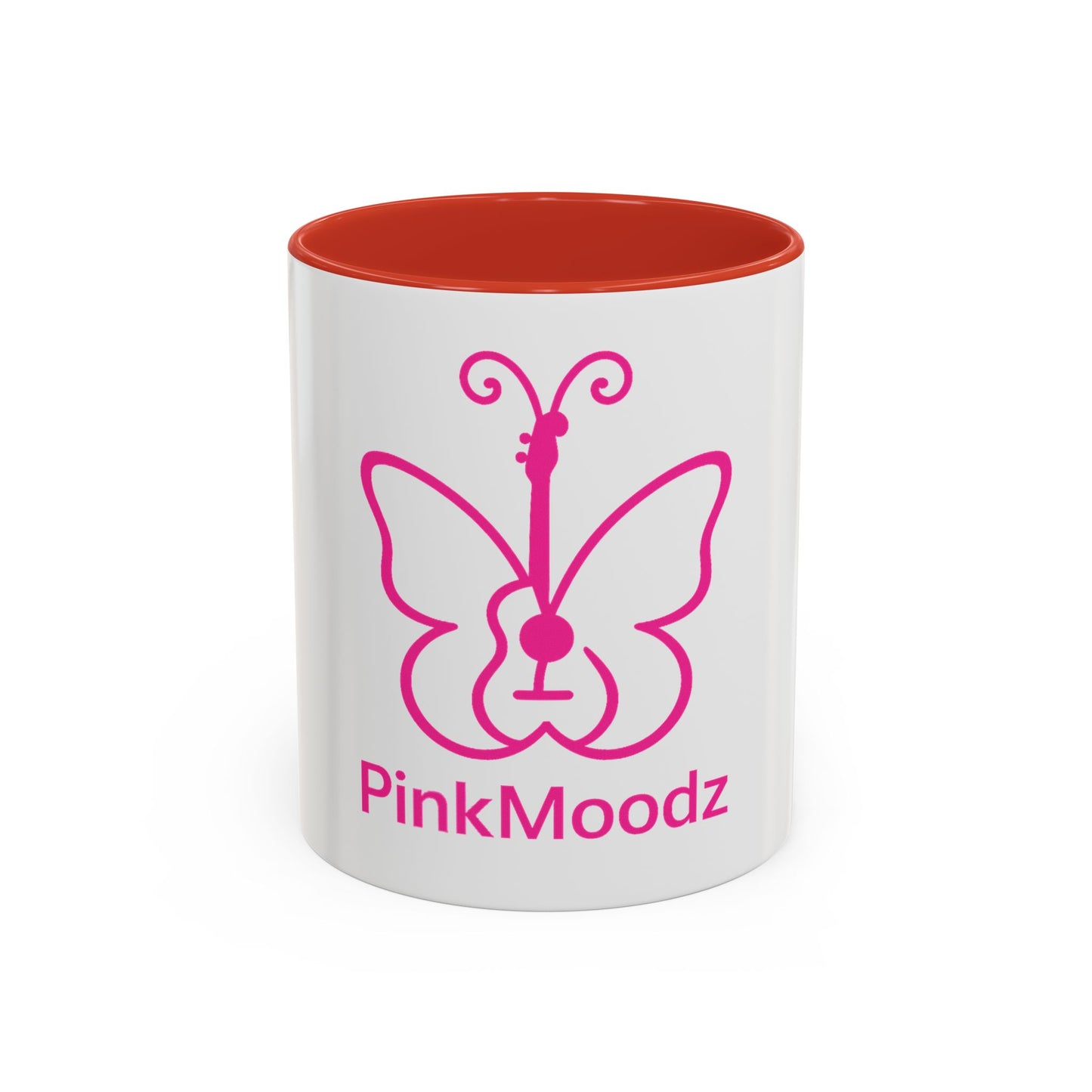 Pink Butterfly Accent Coffee Mug - 11oz & 15oz - Perfect Gift for Music Lovers