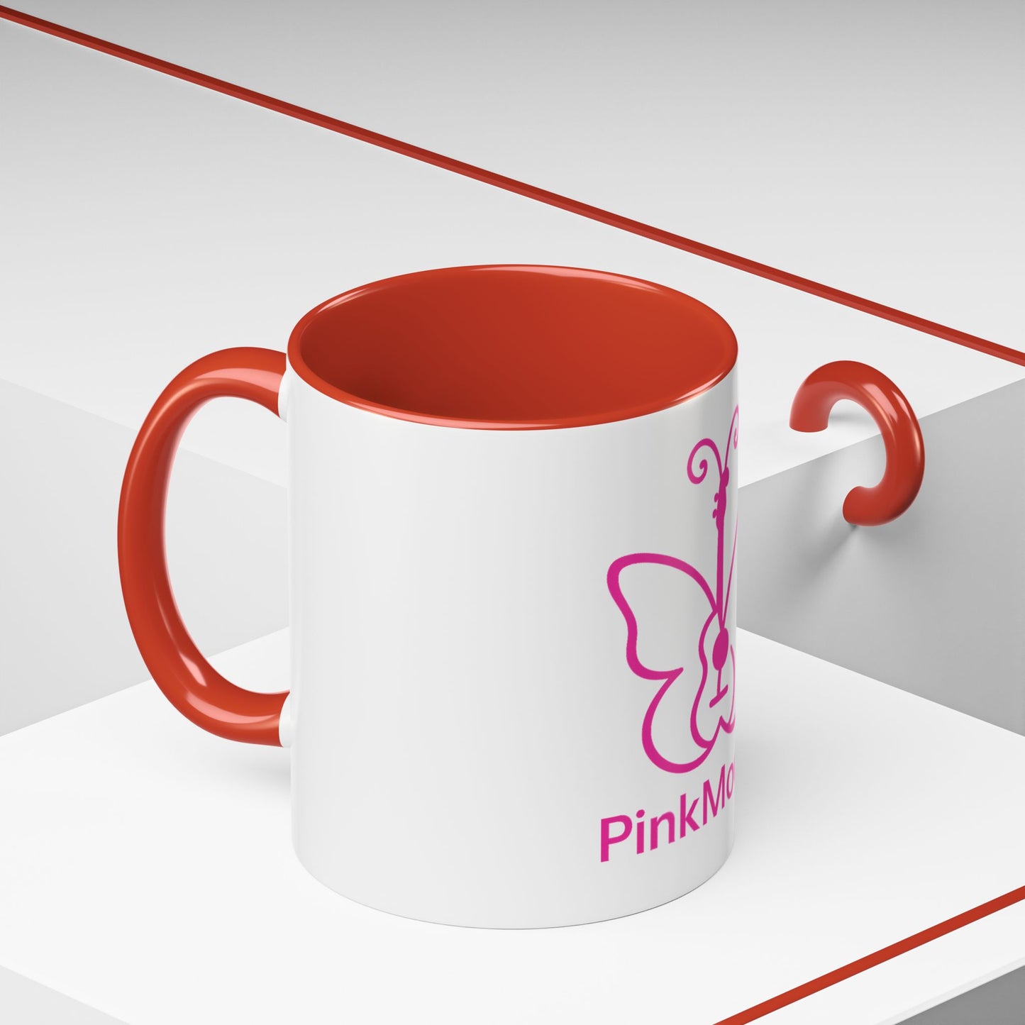 Pink Butterfly Accent Coffee Mug - 11oz & 15oz - Perfect Gift for Music Lovers