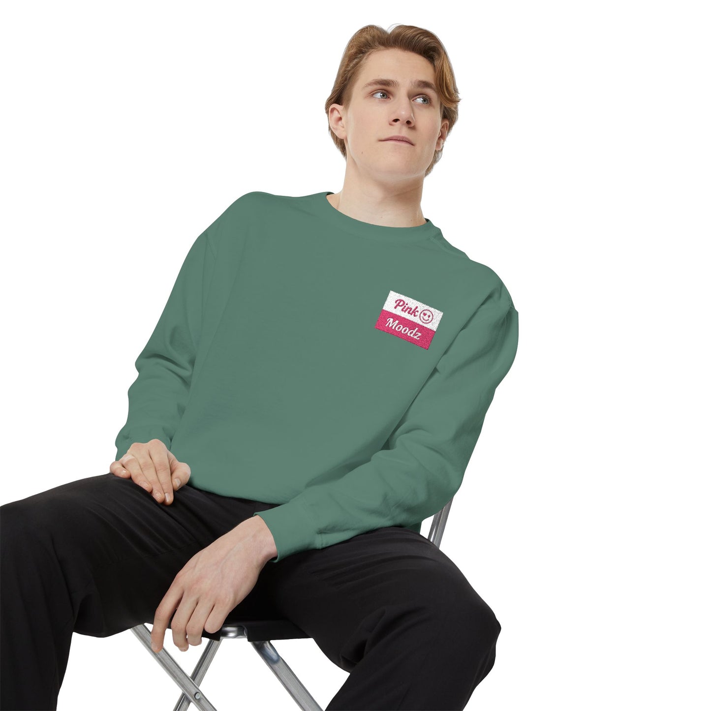 Pink Minimalist Garment-Dyed Unisex Sweatshirt