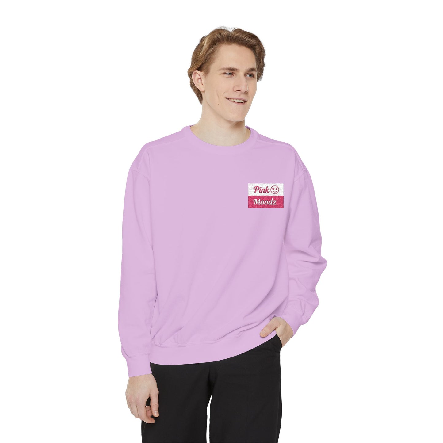Pink Minimalist Garment-Dyed Unisex Sweatshirt