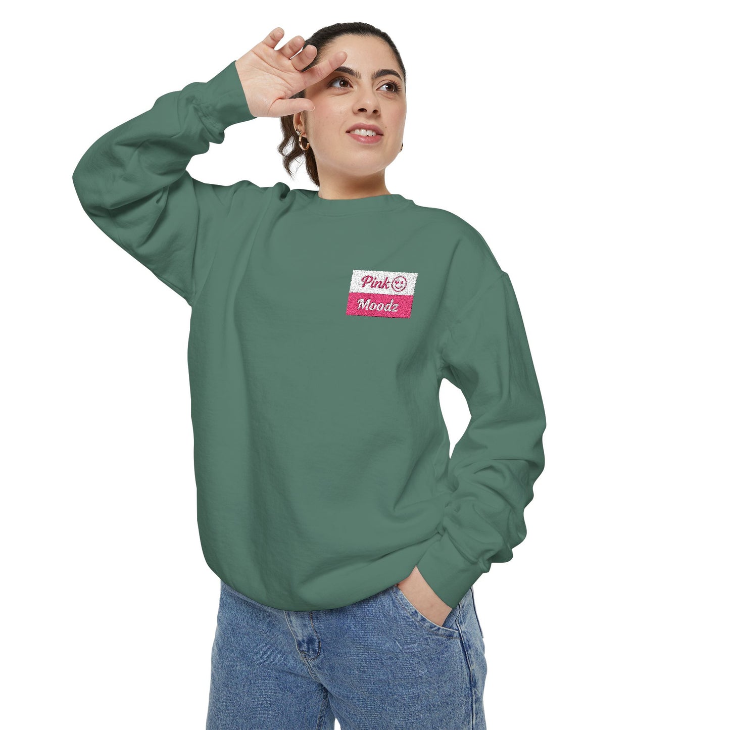 Pink Minimalist Garment-Dyed Unisex Sweatshirt