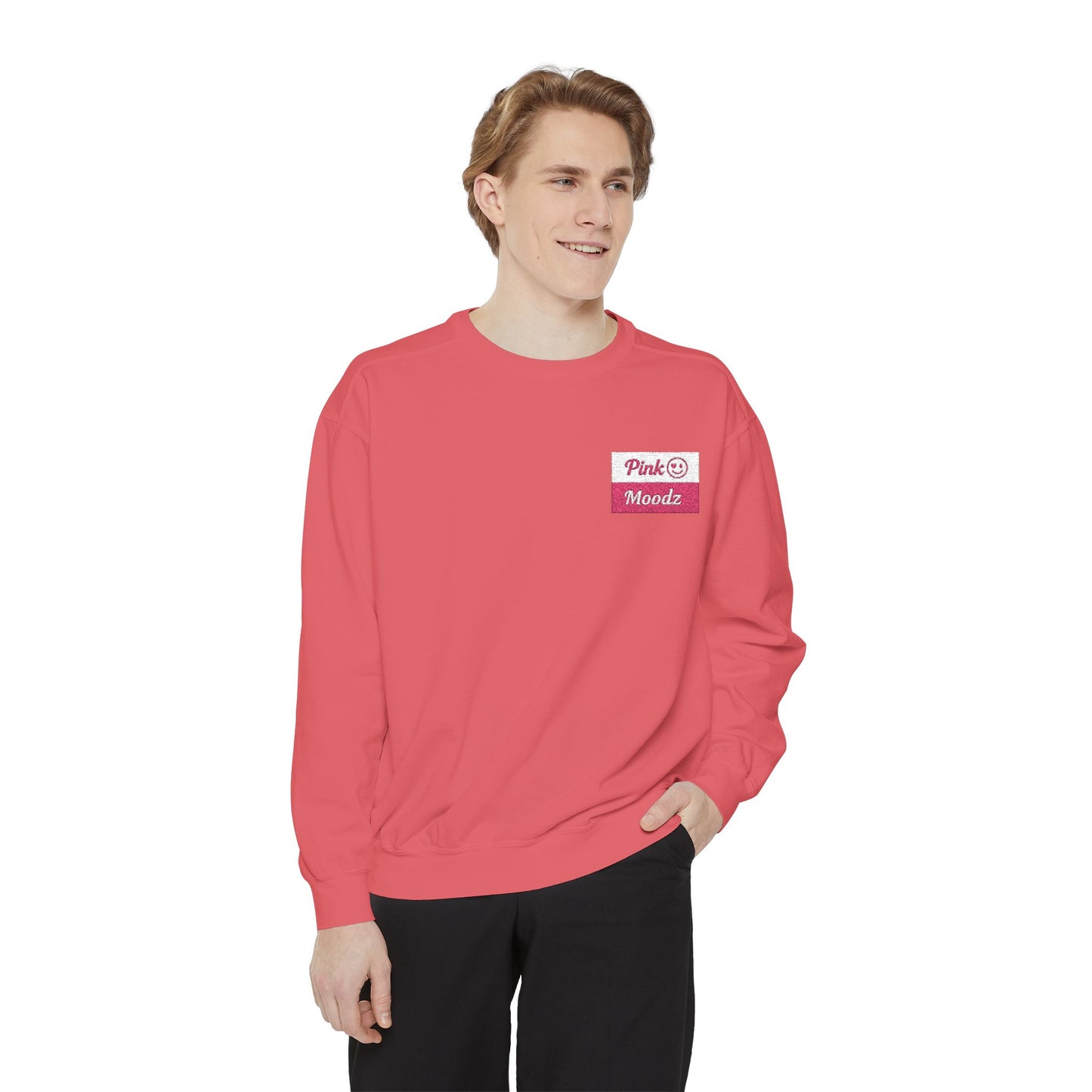 Pink Minimalist Garment-Dyed Unisex Sweatshirt