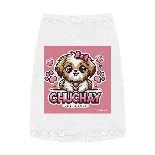 Cute Dog Tank Top - 'CHUCHAY' Pink Pet Apparel for Small Dogs