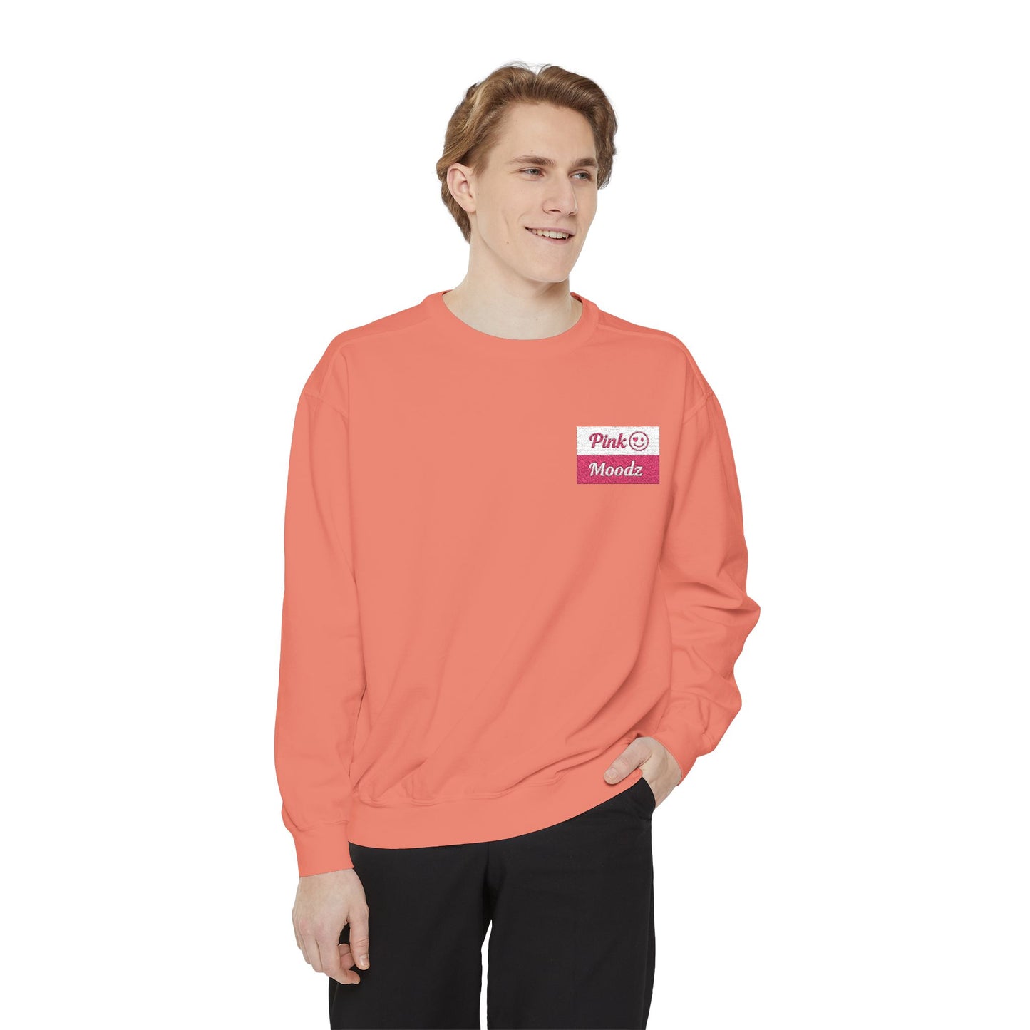 Pink Minimalist Garment-Dyed Unisex Sweatshirt