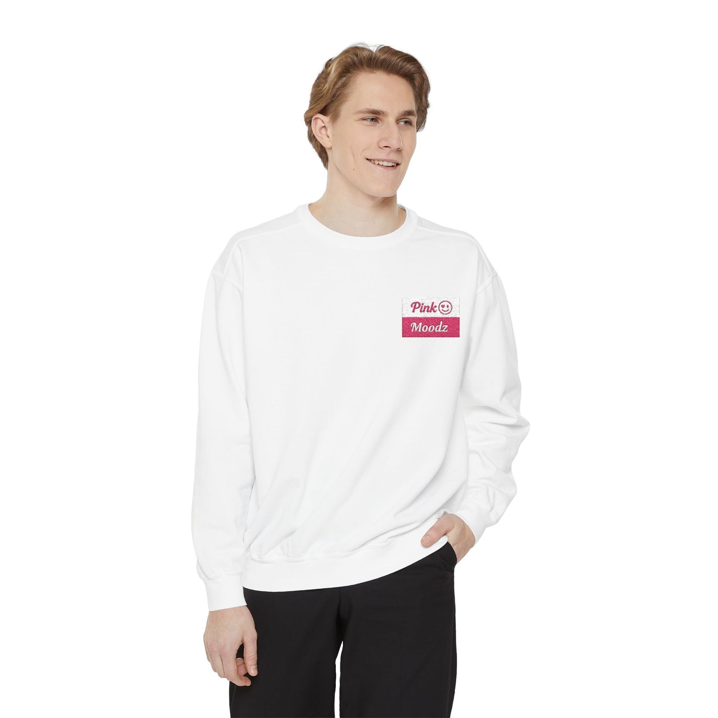 Pink Minimalist Garment-Dyed Unisex Sweatshirt