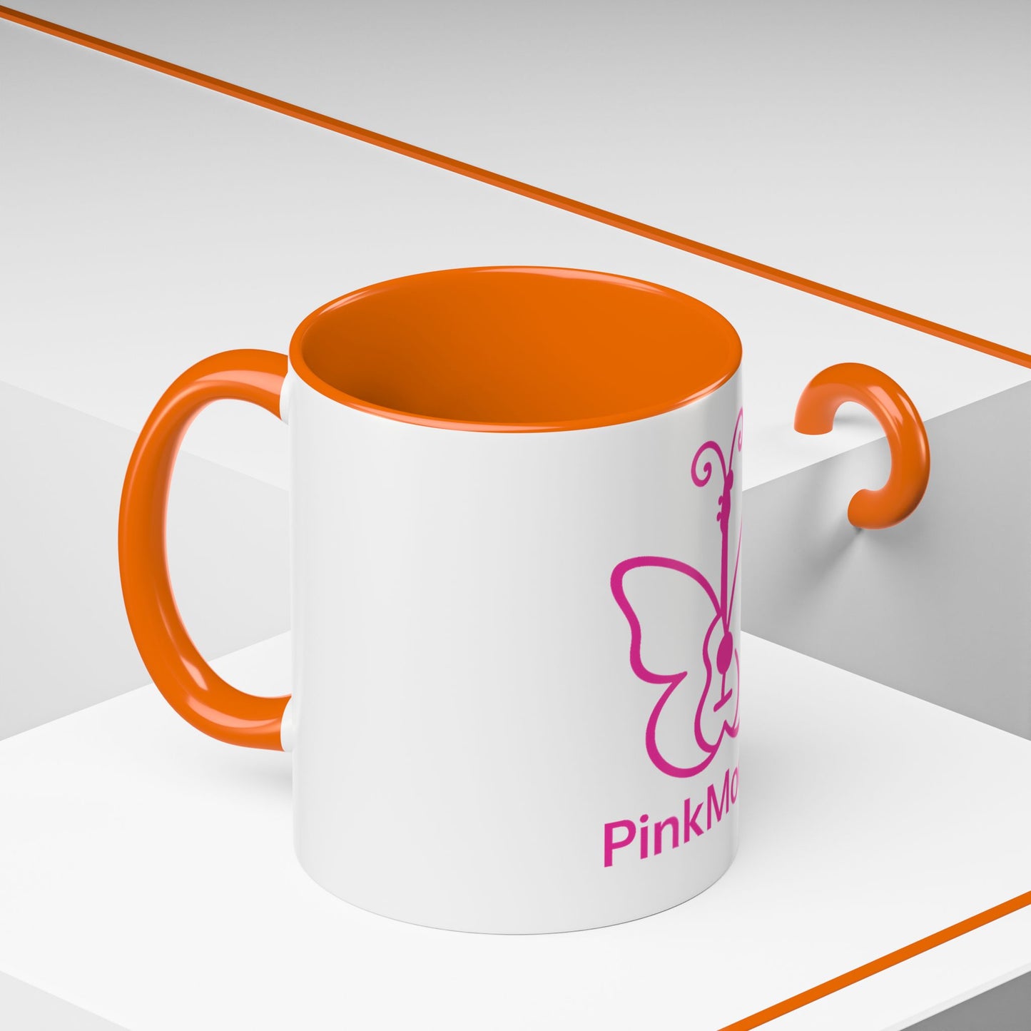 Pink Butterfly Accent Coffee Mug - 11oz & 15oz - Perfect Gift for Music Lovers