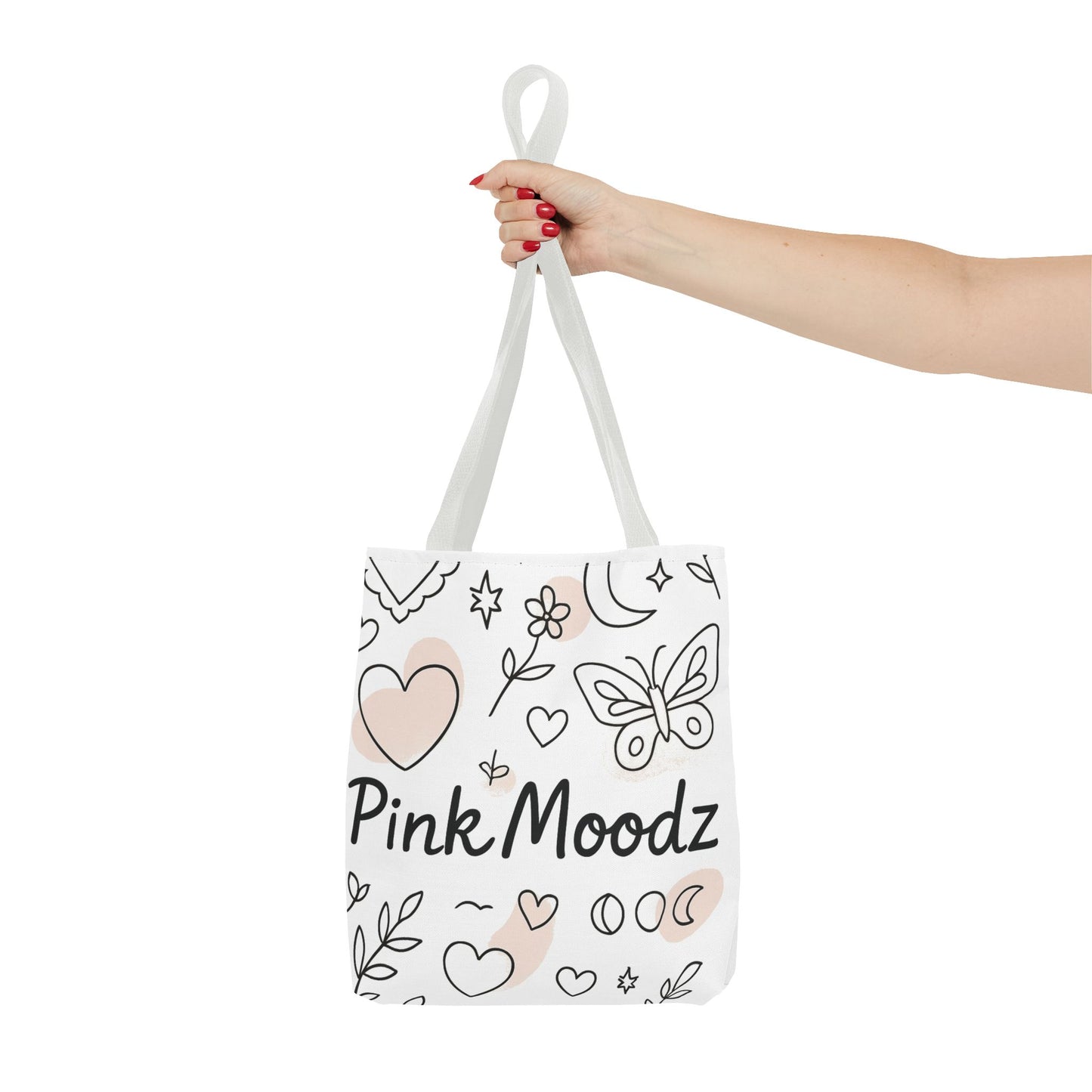 Whimsical Pink Moodz Tote Bag - Versatile Everyday Carryall for Artsy Souls