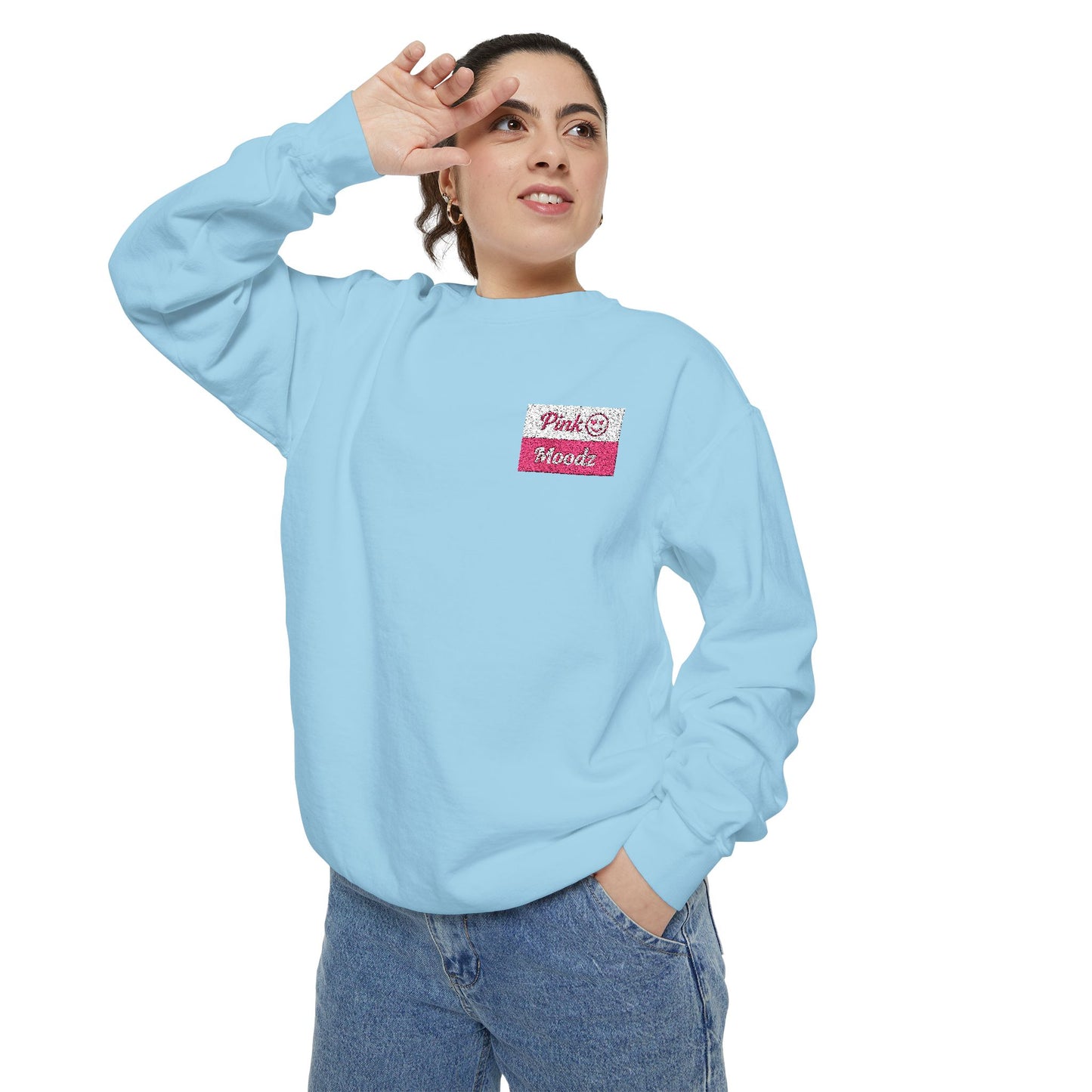 Pink Minimalist Garment-Dyed Unisex Sweatshirt