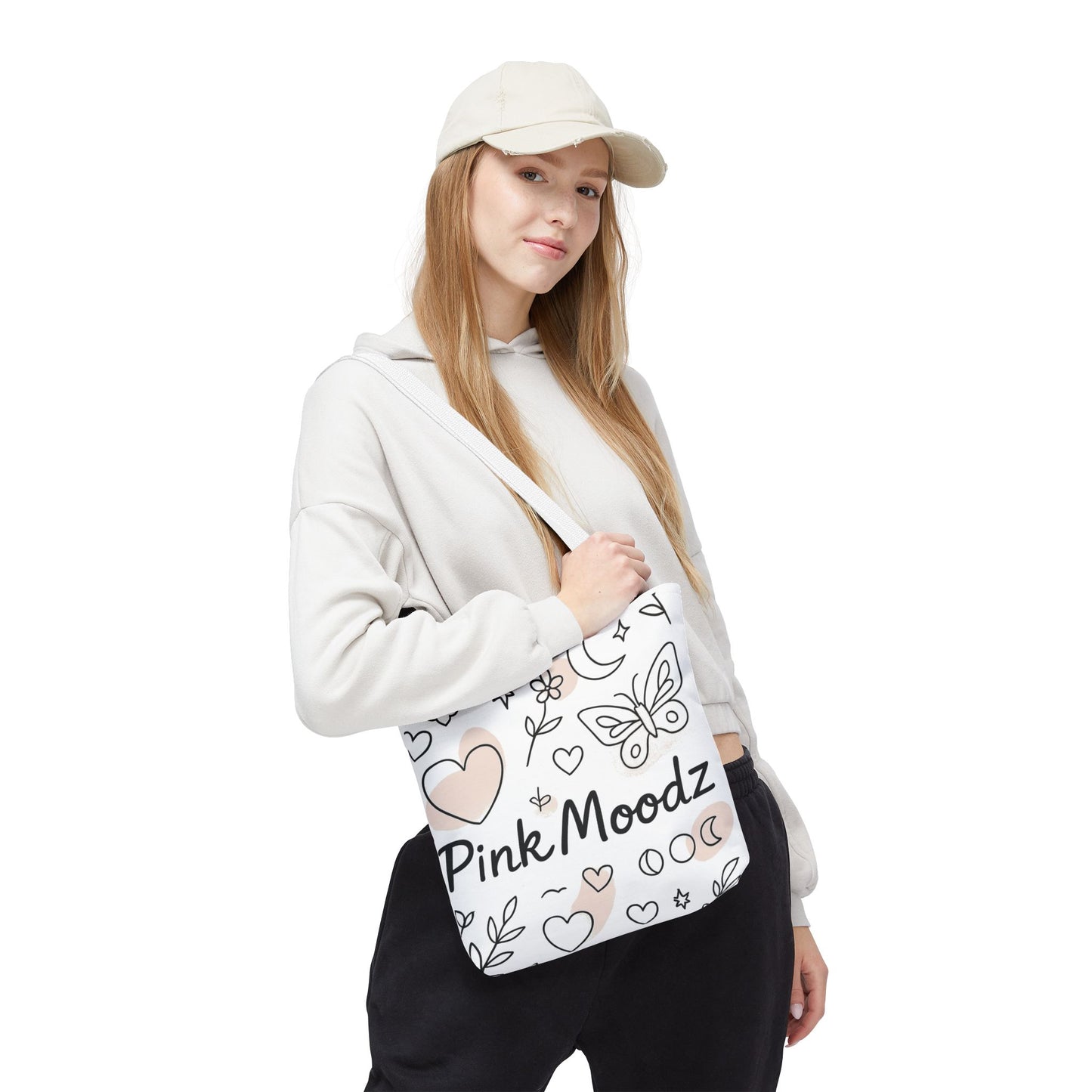 Whimsical Pink Moodz Tote Bag - Versatile Everyday Carryall for Artsy Souls