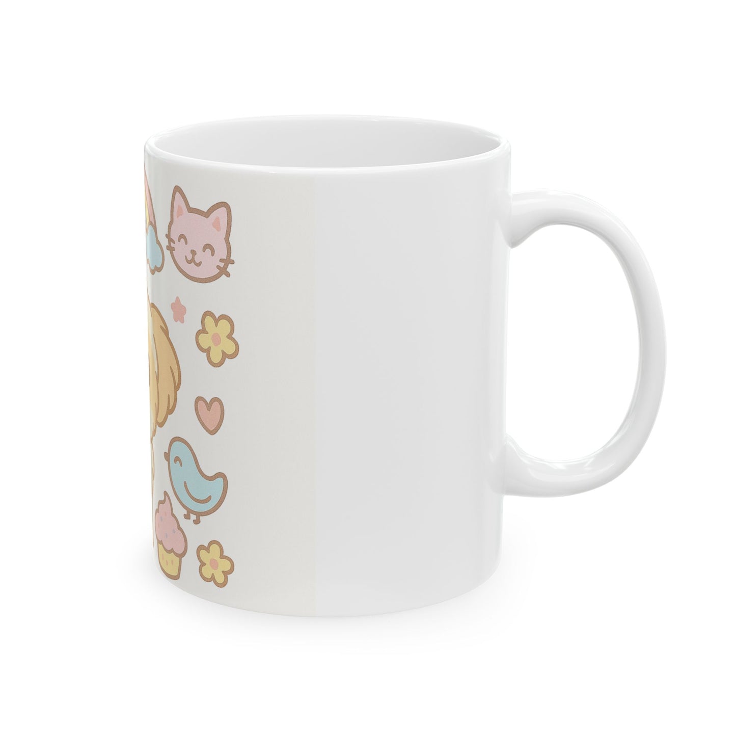 Cute Dog and Rainbow Ceramic Mug - Happy Animal Lover Cup - Perfect Gift for Pet Owners