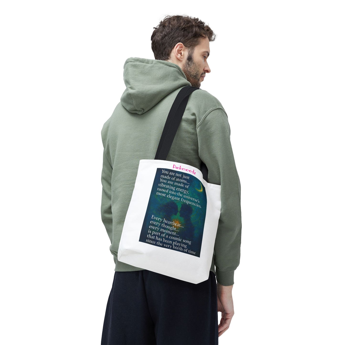 Cosmic Energy Tote Bag | Art Print Bag, Inspirational Gift, Eco-Friendly Reusable Tote, Affirmation Bag, Unique Shopping Tote