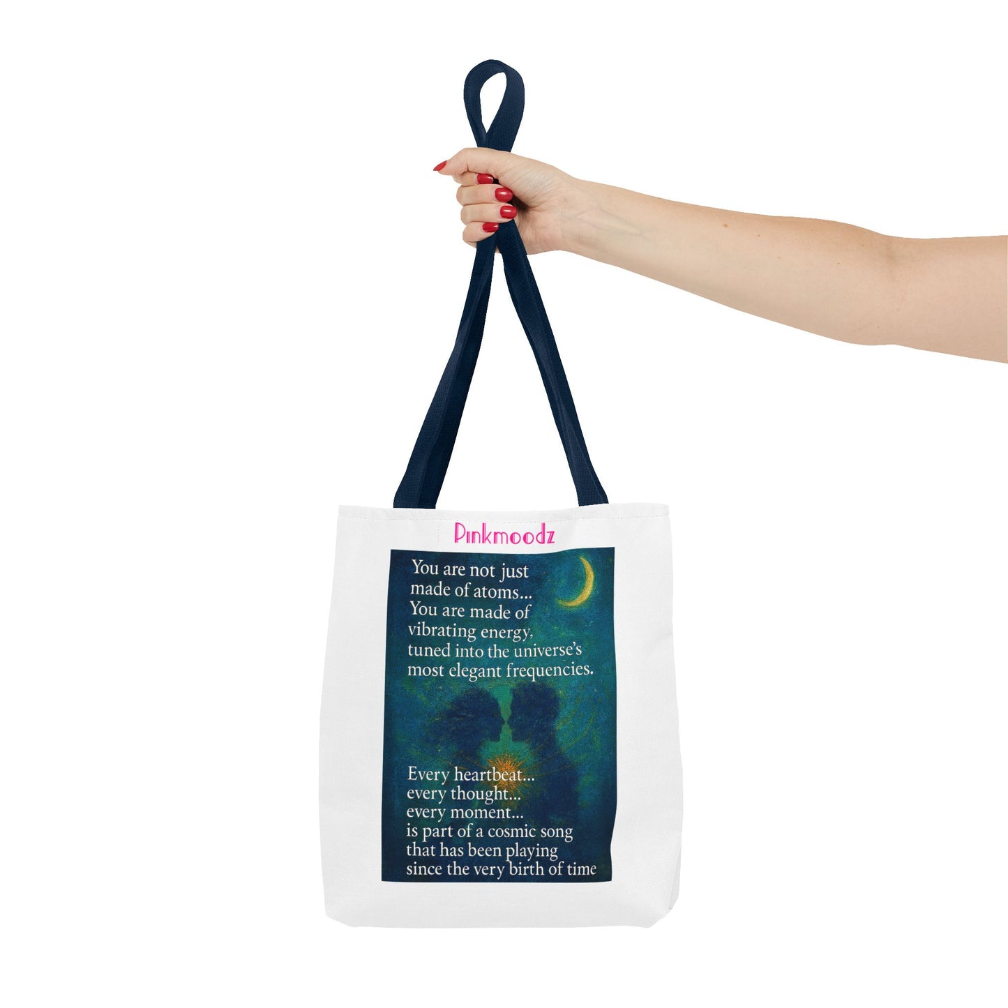 Cosmic Energy Tote Bag | Art Print Bag, Inspirational Gift, Eco-Friendly Reusable Tote, Affirmation Bag, Unique Shopping Tote