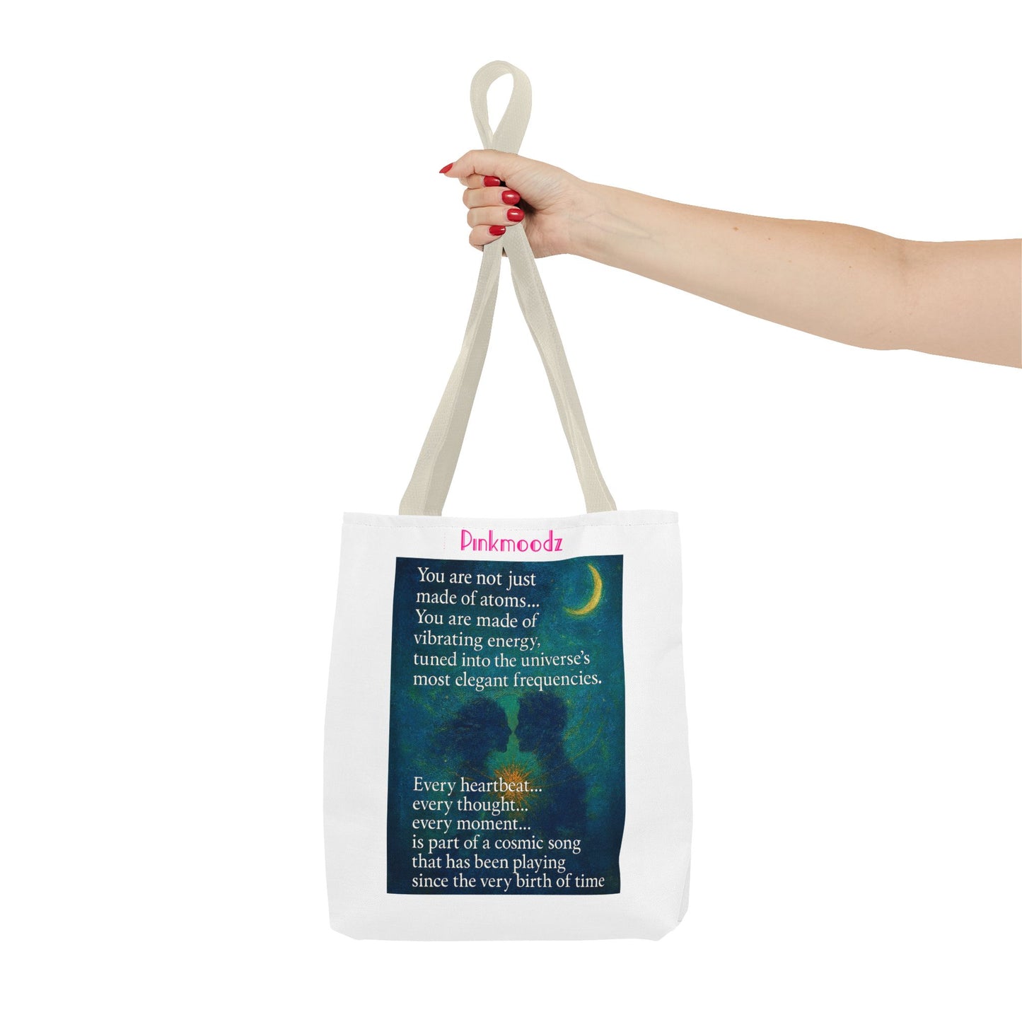Cosmic Energy Tote Bag | Art Print Bag, Inspirational Gift, Eco-Friendly Reusable Tote, Affirmation Bag, Unique Shopping Tote