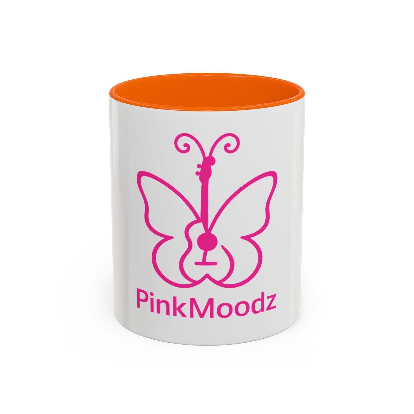 Pink Butterfly Accent Coffee Mug - 11oz & 15oz - Perfect Gift for Music Lovers