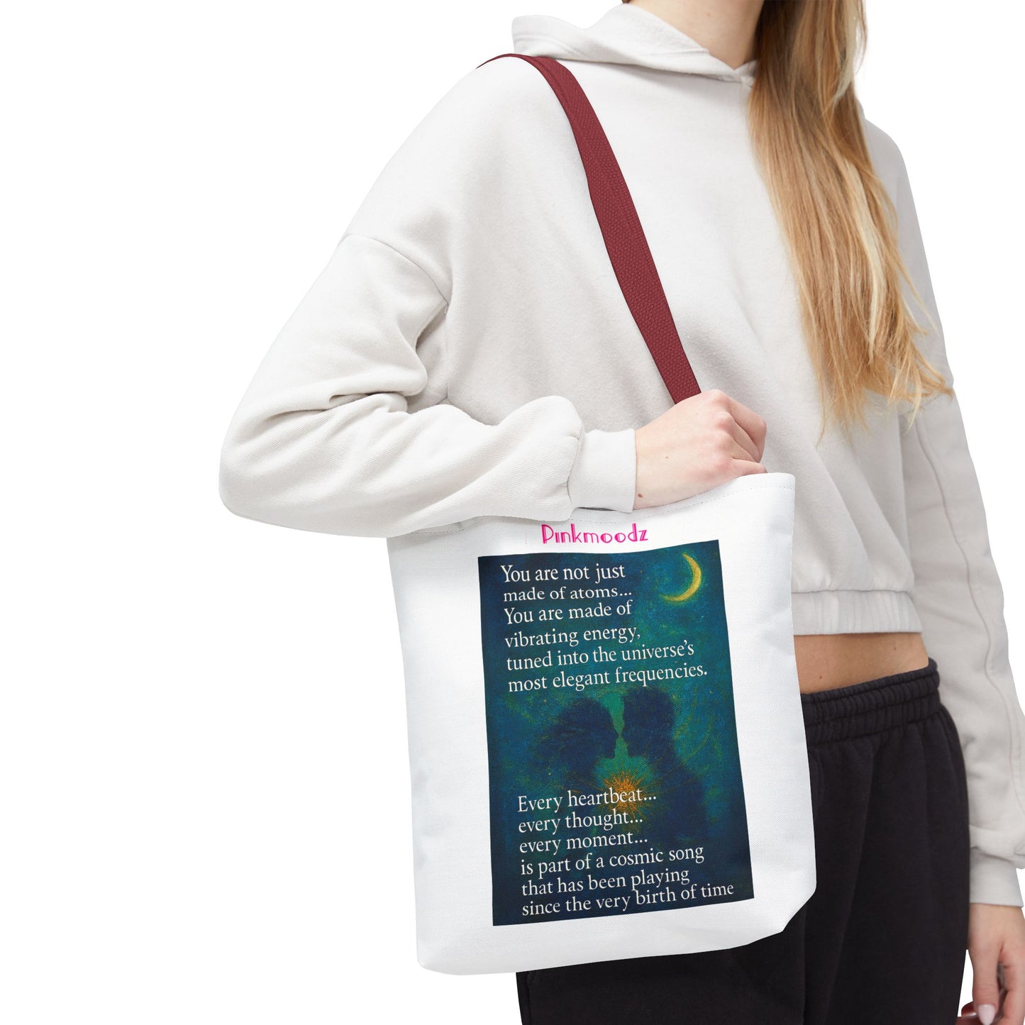 Cosmic Energy Tote Bag | Art Print Bag, Inspirational Gift, Eco-Friendly Reusable Tote, Affirmation Bag, Unique Shopping Tote