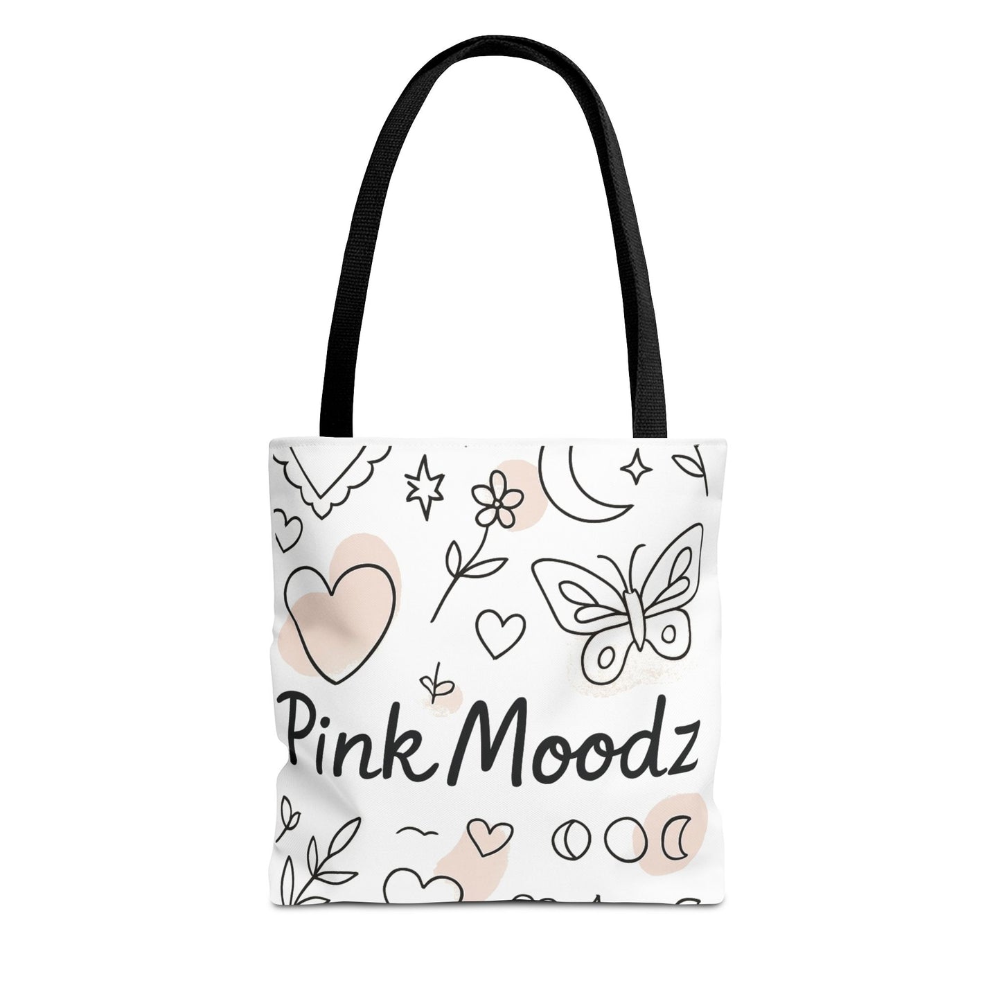 Whimsical Pink Moodz Tote Bag - Versatile Everyday Carryall for Artsy Souls