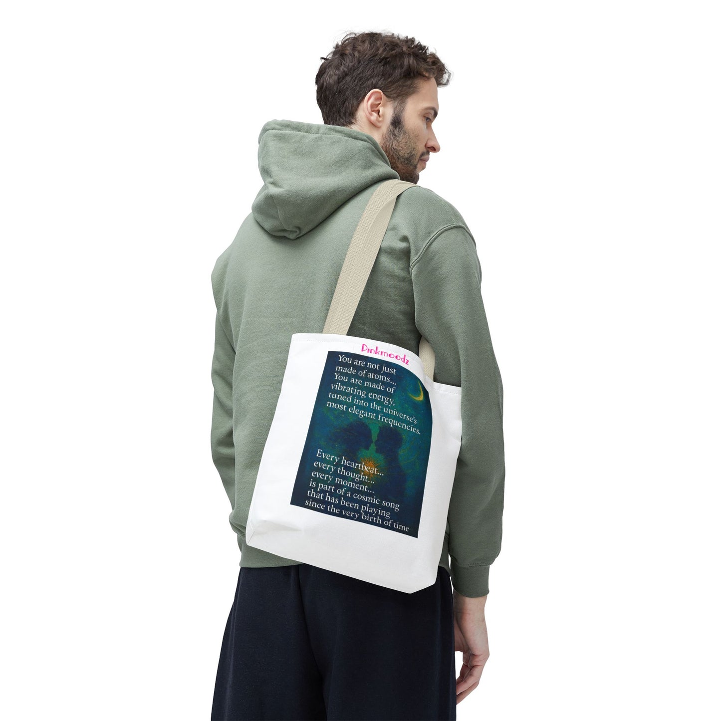 Cosmic Energy Tote Bag | Art Print Bag, Inspirational Gift, Eco-Friendly Reusable Tote, Affirmation Bag, Unique Shopping Tote