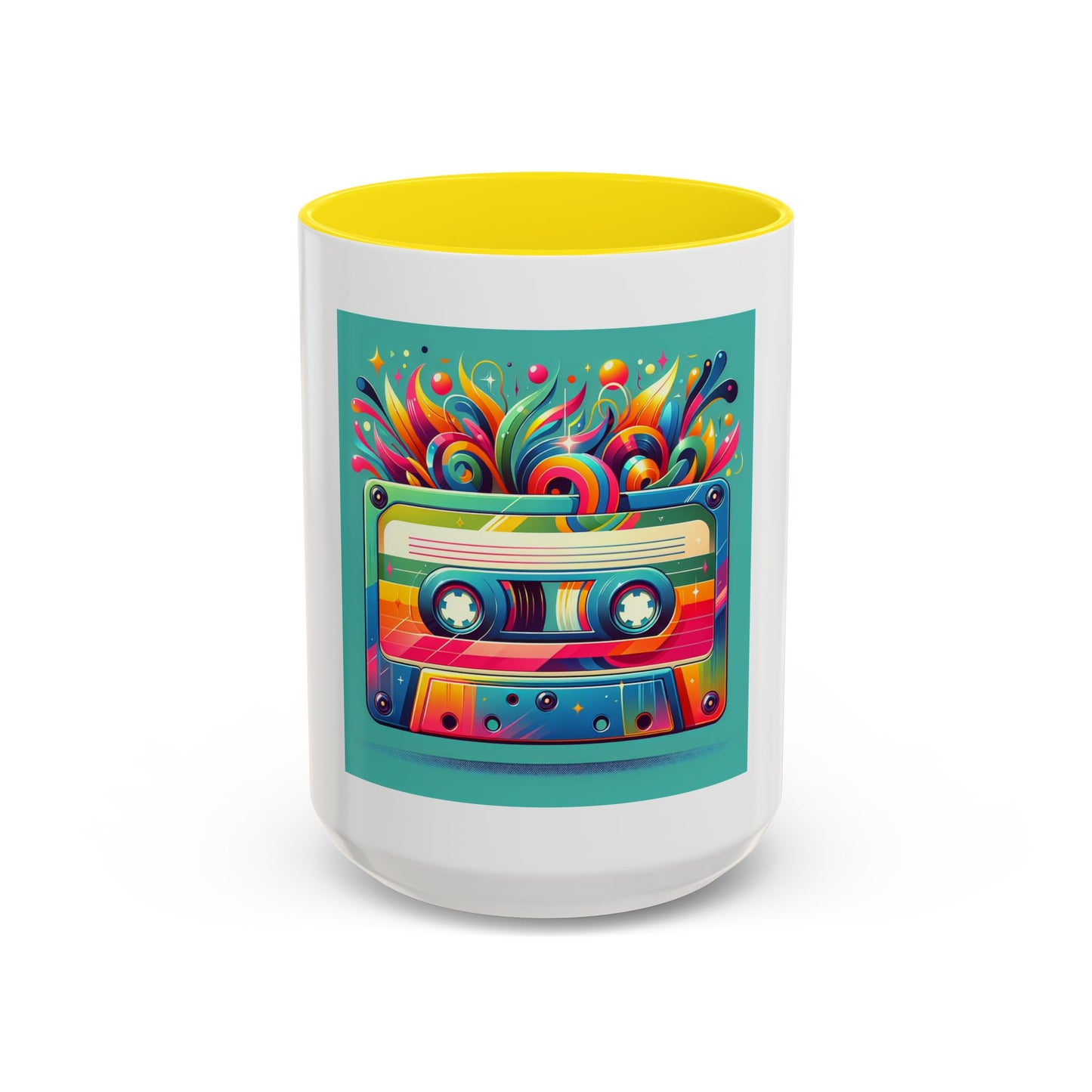 Retro Vibrant Coffee Mug - 11oz & 15oz - Perfect Gift for Music Lovers & Nostalgia Fans