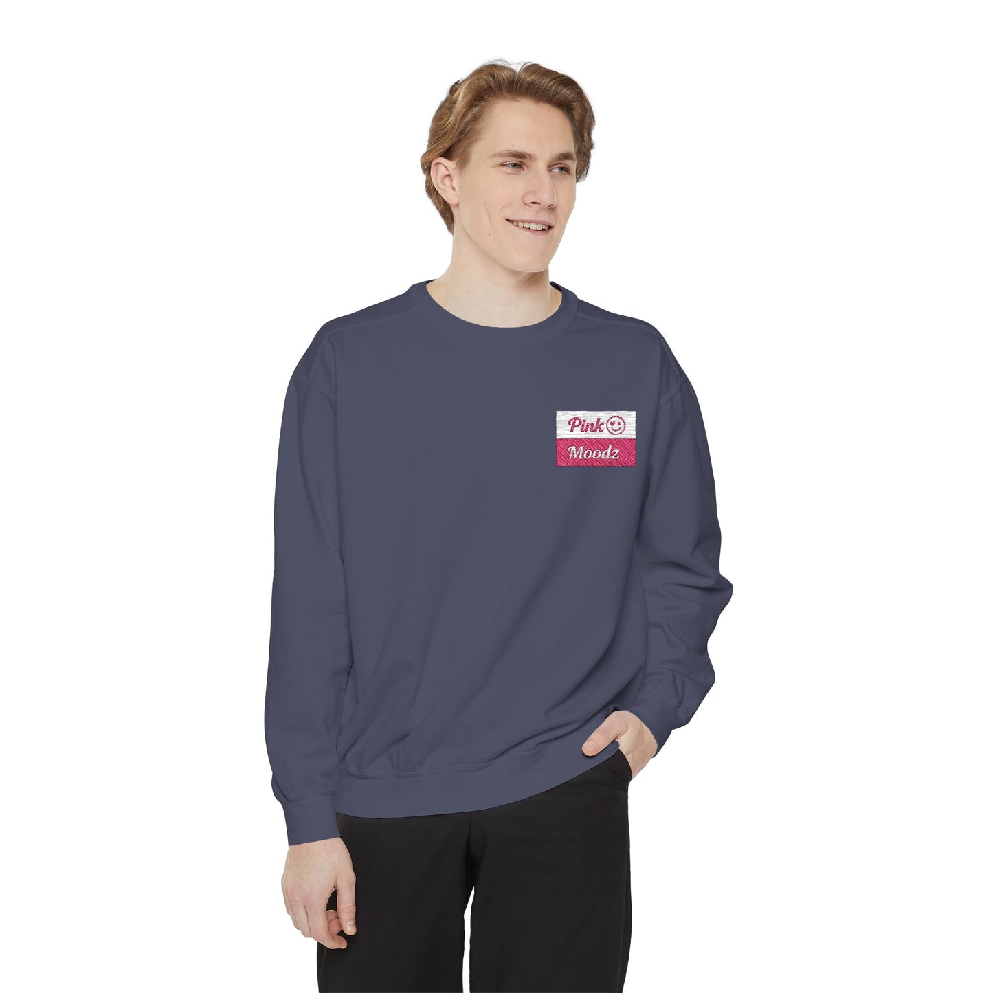 Pink Minimalist Garment-Dyed Unisex Sweatshirt