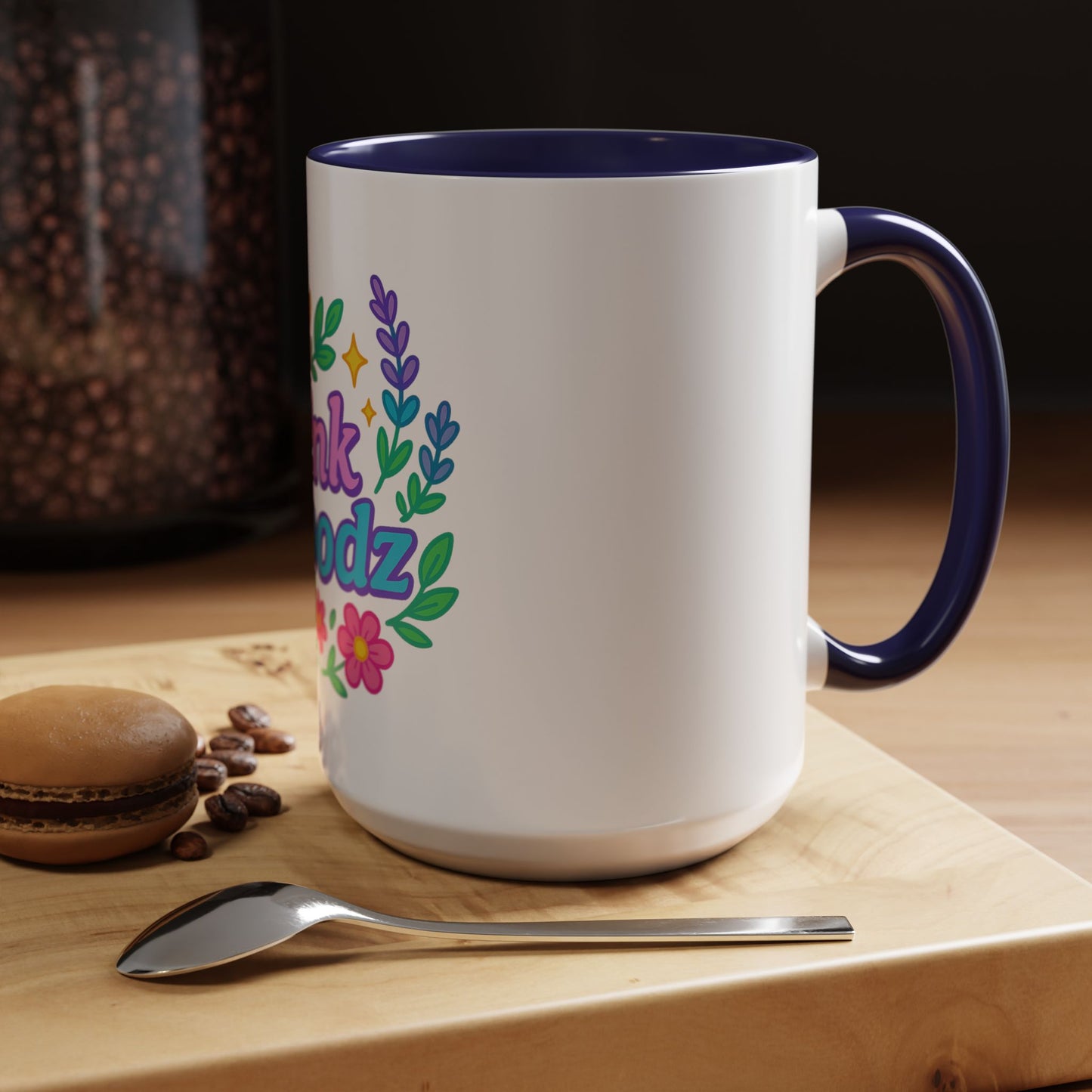 Colorful Pink Moodz Accent Coffee Mug – Cheerful Floral Design for Daily Inspiration