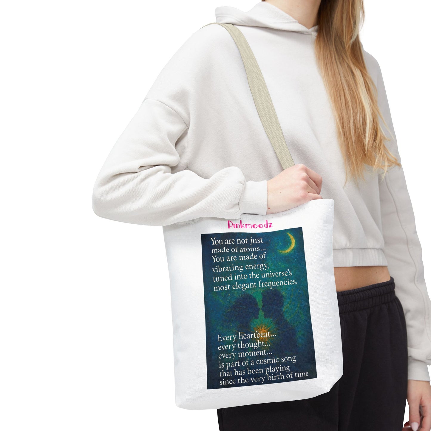 Cosmic Energy Tote Bag | Art Print Bag, Inspirational Gift, Eco-Friendly Reusable Tote, Affirmation Bag, Unique Shopping Tote