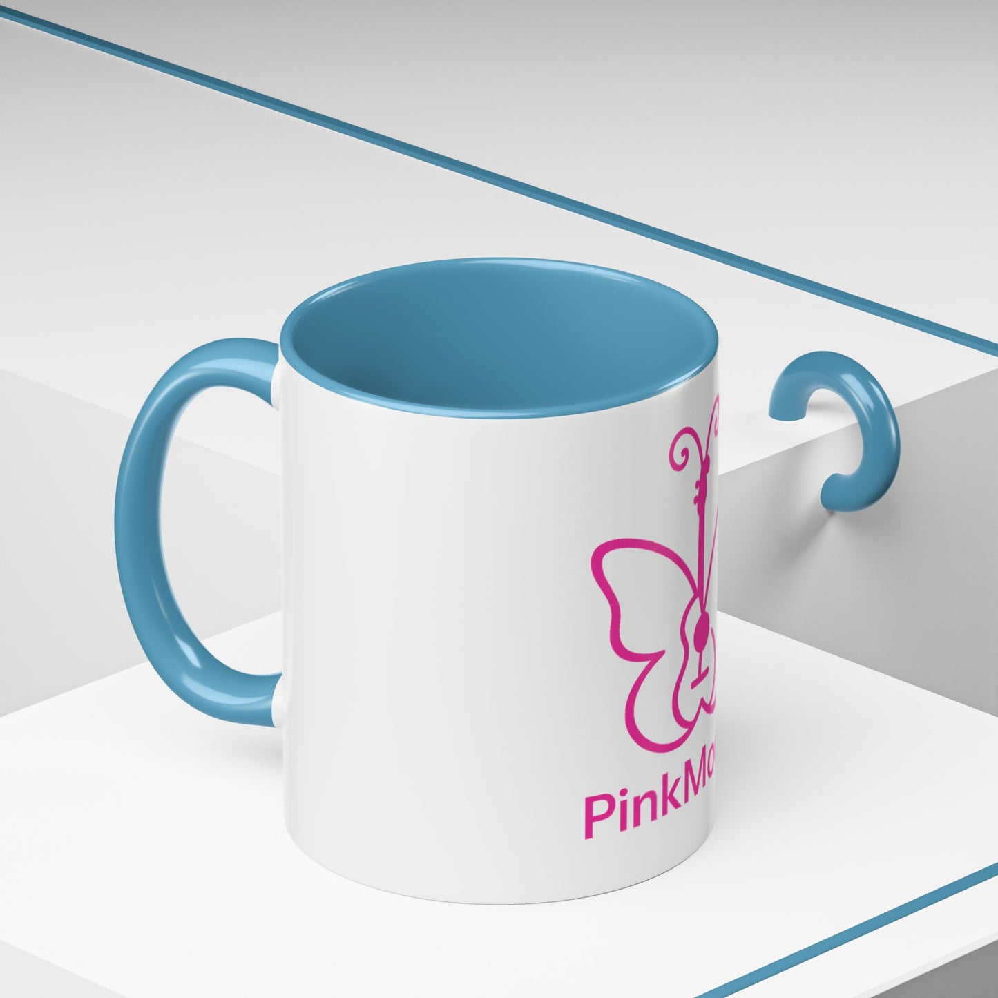 Pink Butterfly Accent Coffee Mug - 11oz & 15oz - Perfect Gift for Music Lovers