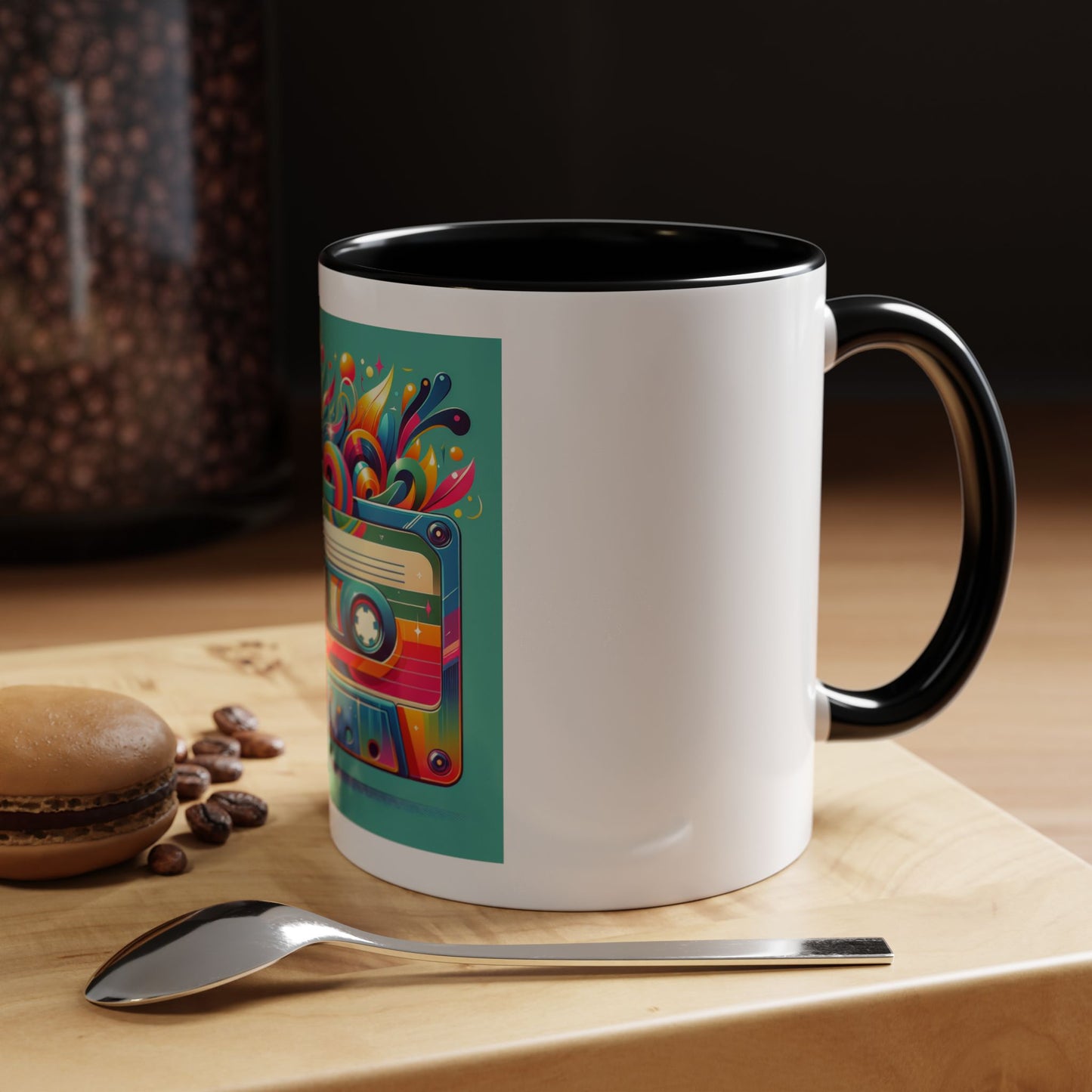 Retro Vibrant Coffee Mug - 11oz & 15oz - Perfect Gift for Music Lovers & Nostalgia Fans