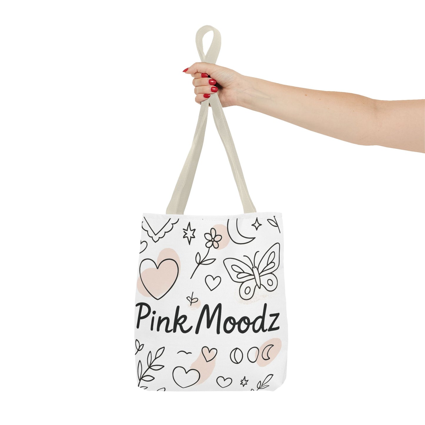 Whimsical Pink Moodz Tote Bag - Versatile Everyday Carryall for Artsy Souls
