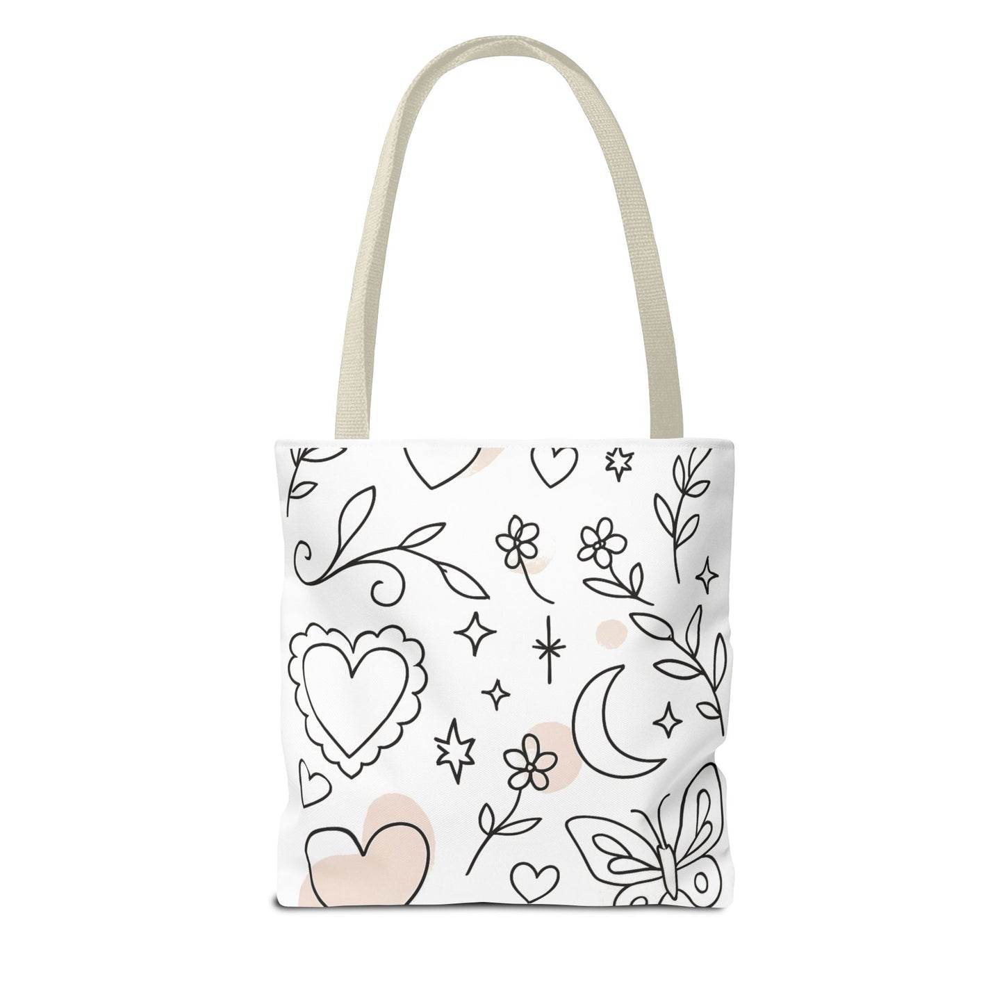 Whimsical Pink Moodz Tote Bag - Versatile Everyday Carryall for Artsy Souls