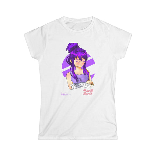 Women's Softstyle Tee - 'Pink Moodz' Graphic Shirt for Relaxation & Self-Care
